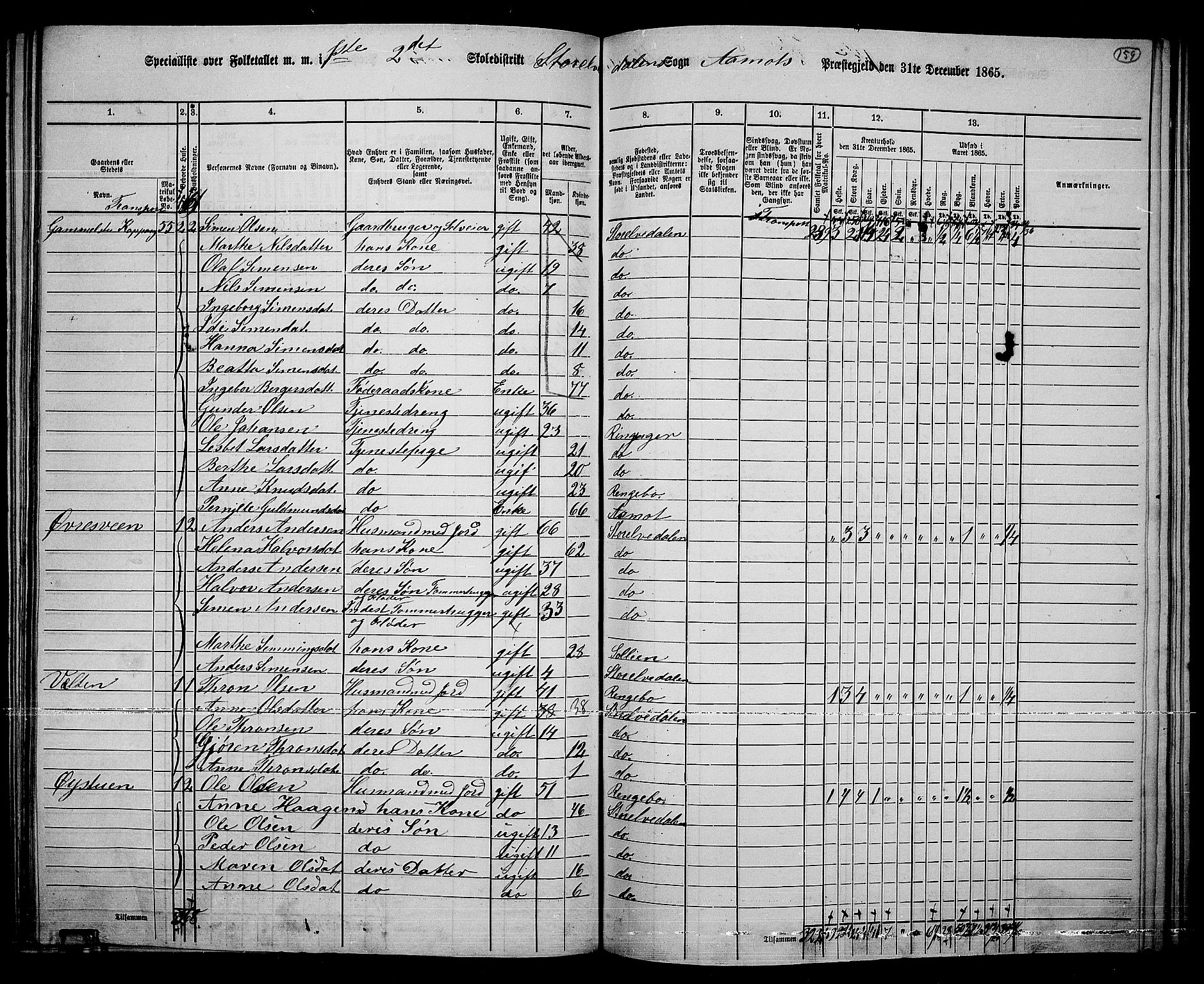 RA, 1865 census for Åmot, 1865, p. 138