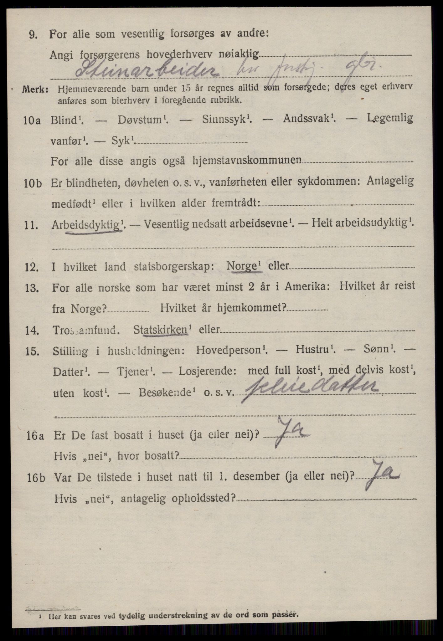 SAT, 1920 census for Borgund, 1920, p. 5105