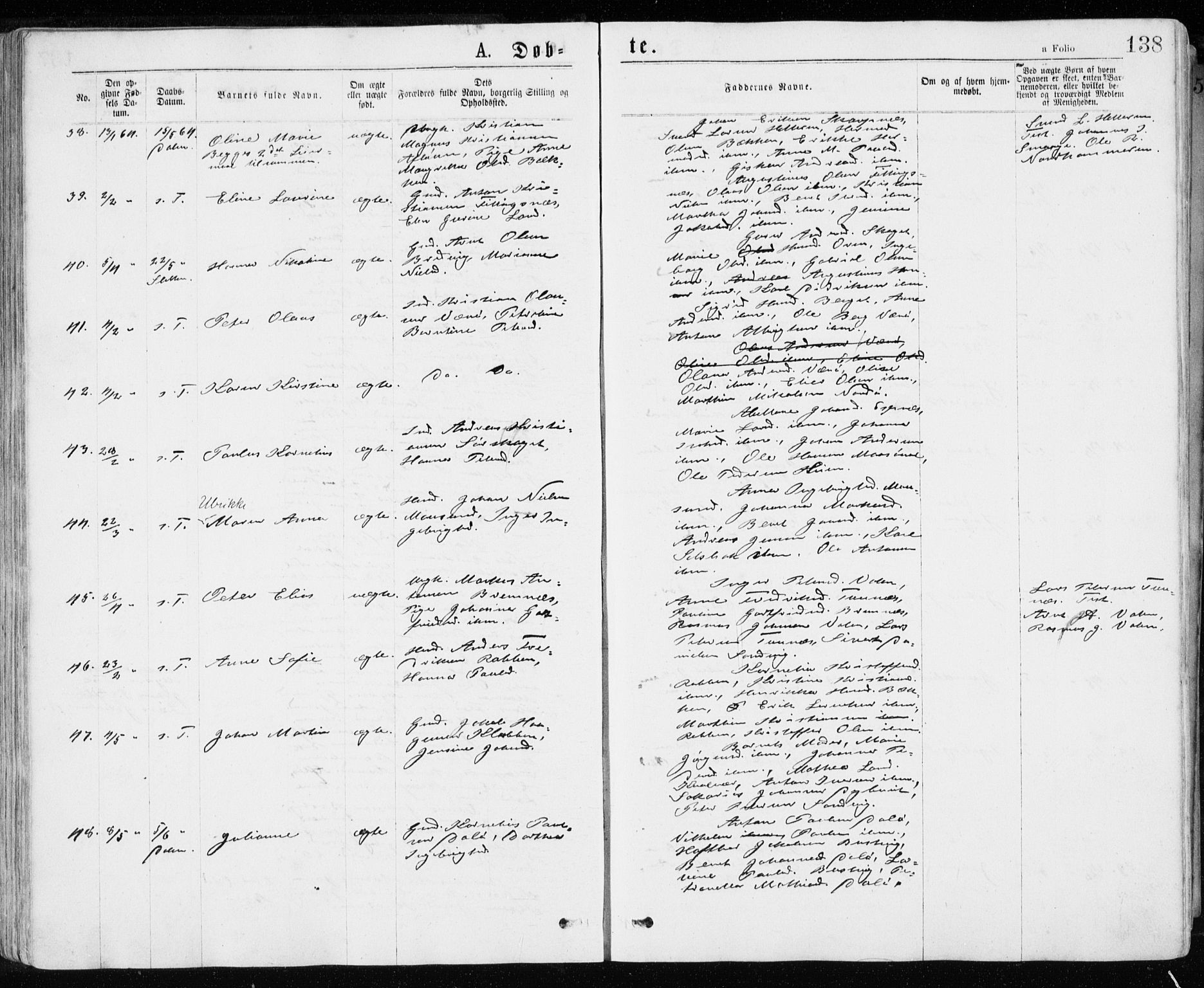 Ministerialprotokoller, klokkerbøker og fødselsregistre - Sør-Trøndelag, SAT/A-1456/640/L0576: Parish register (official) no. 640A01, 1846-1876, p. 138