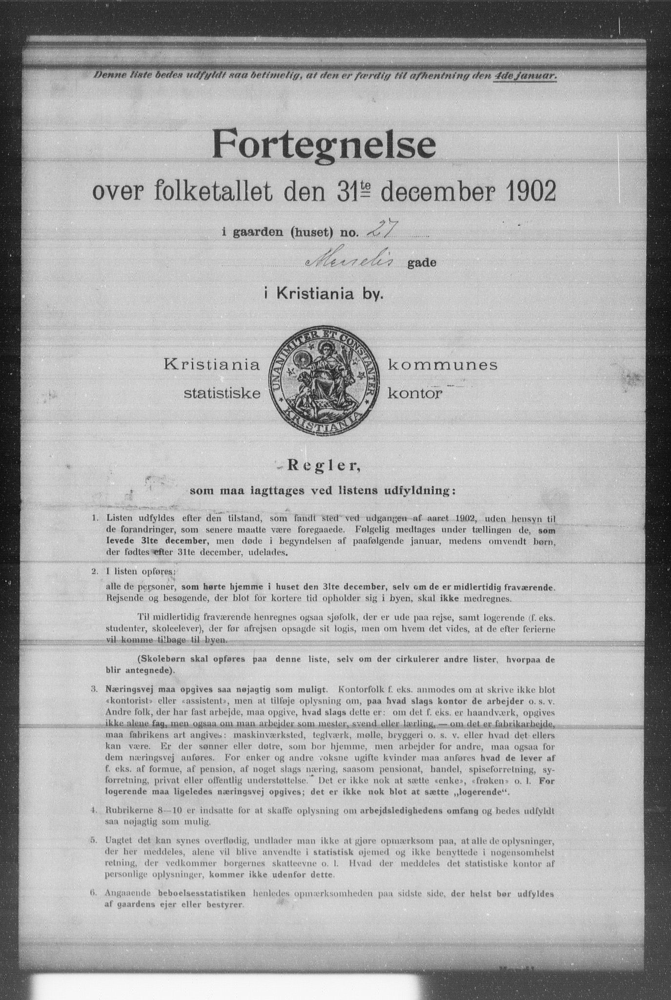 OBA, Municipal Census 1902 for Kristiania, 1902, p. 12295