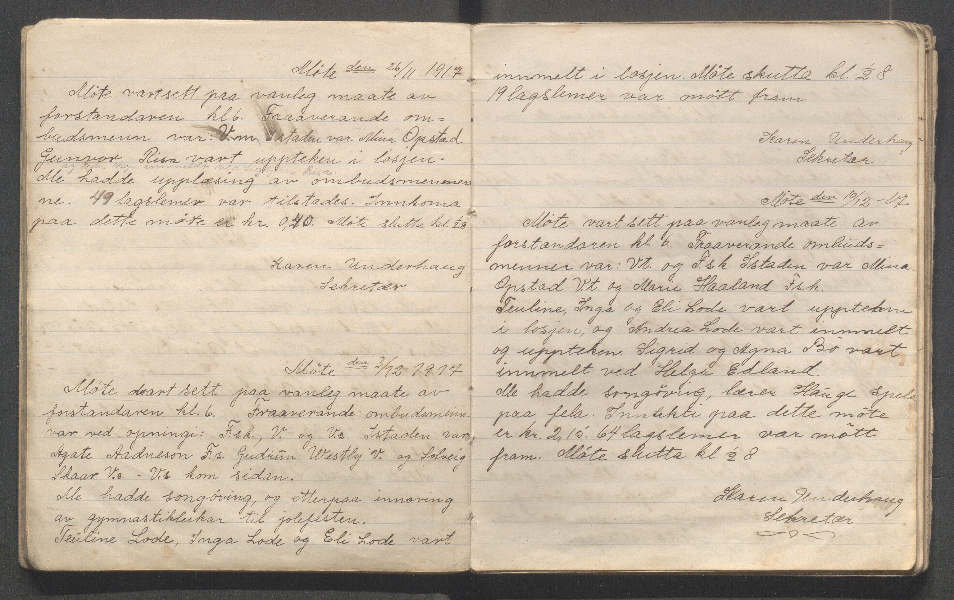 Hå kommune - PA 013 Barnelosje "Jadars Framtid" nr. 209, IKAR/K-102220/A/L0001: Møtebok, 1917-1921, p. 12