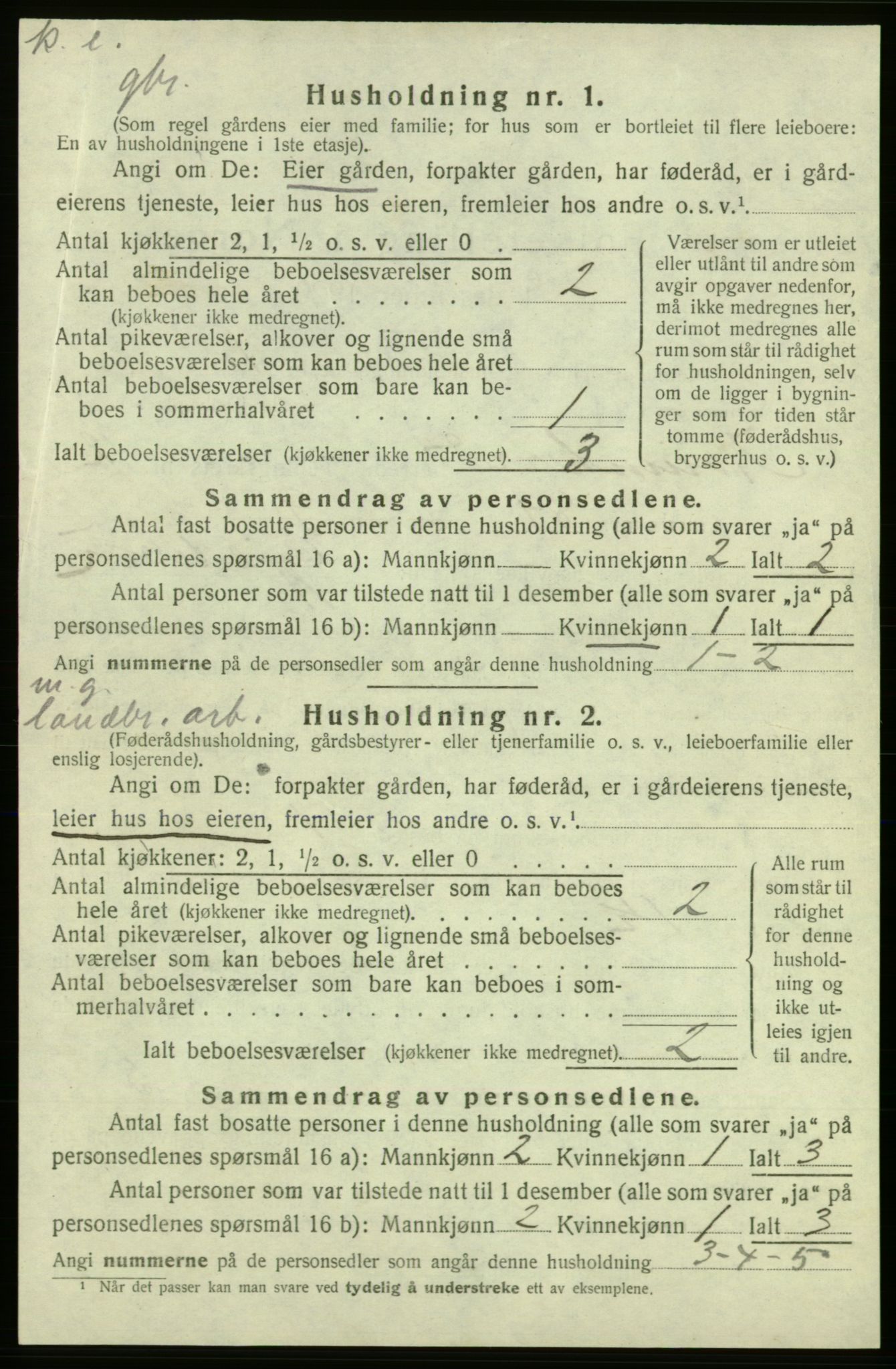 SAB, 1920 census for Kvinnherad, 1920, p. 1254