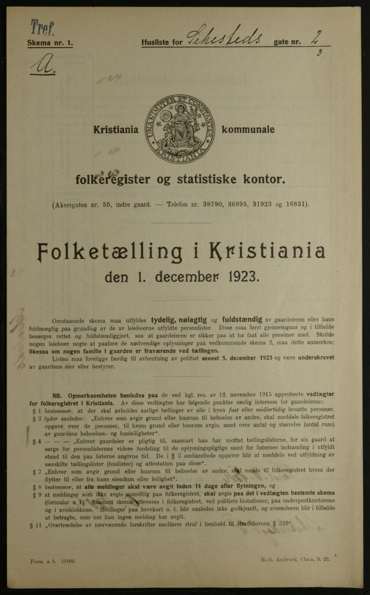 OBA, Municipal Census 1923 for Kristiania, 1923, p. 103935