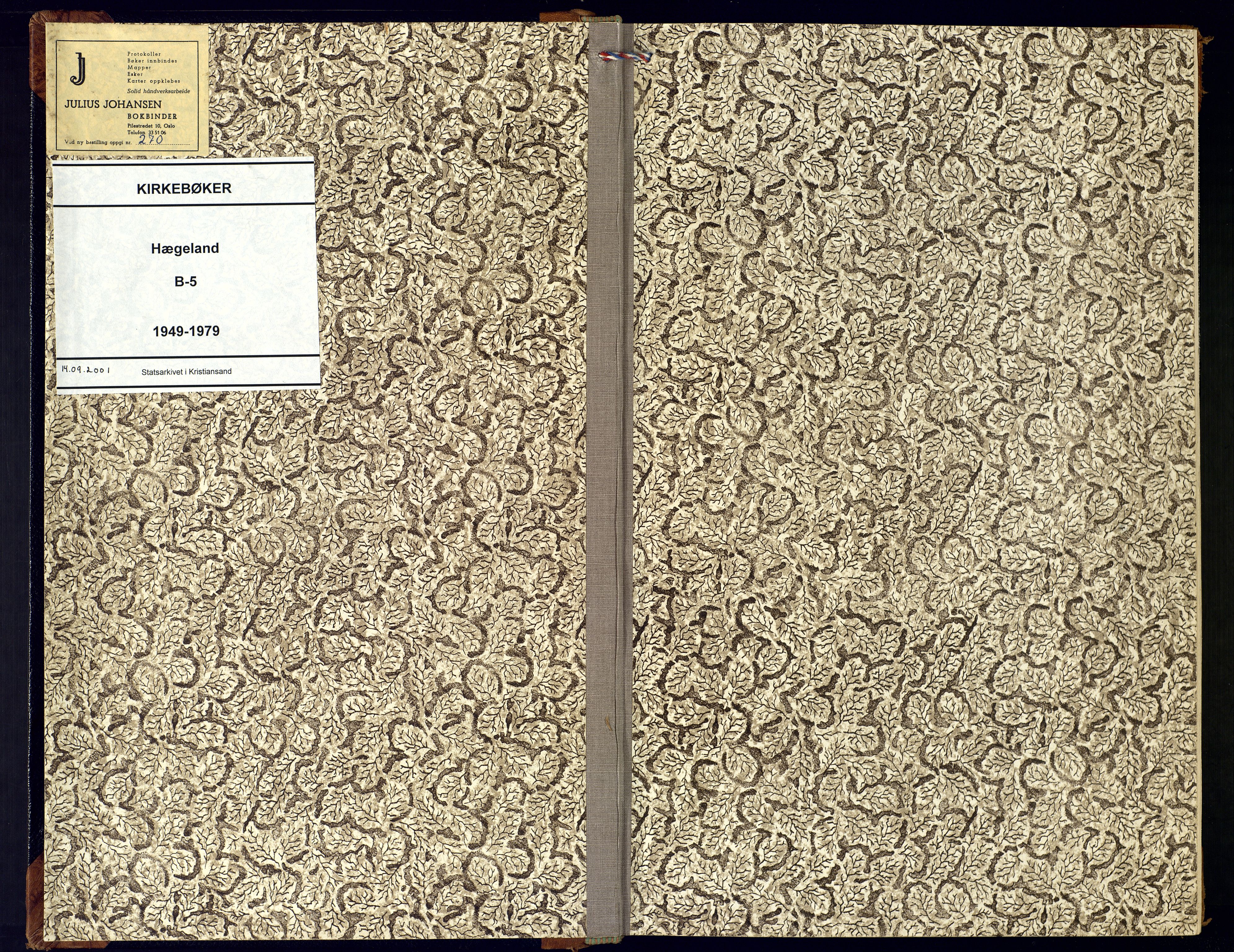Vennesla sokneprestkontor, AV/SAK-1111-0045/Fb/Fba/L0005: Parish register (copy) no. B 5, 1949-1979