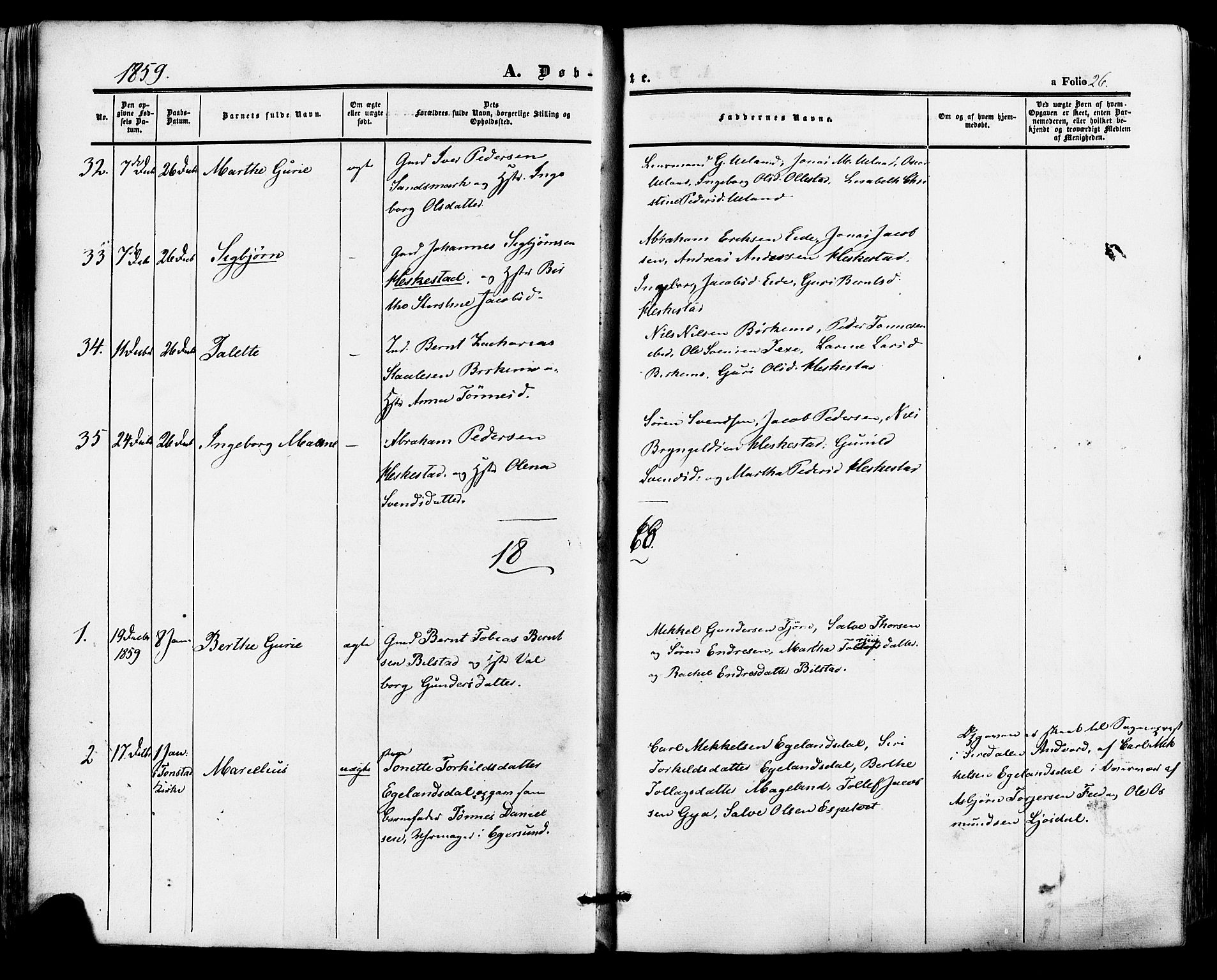 Lund sokneprestkontor, AV/SAST-A-101809/S06/L0010: Parish register (official) no. A 9, 1854-1886, p. 26