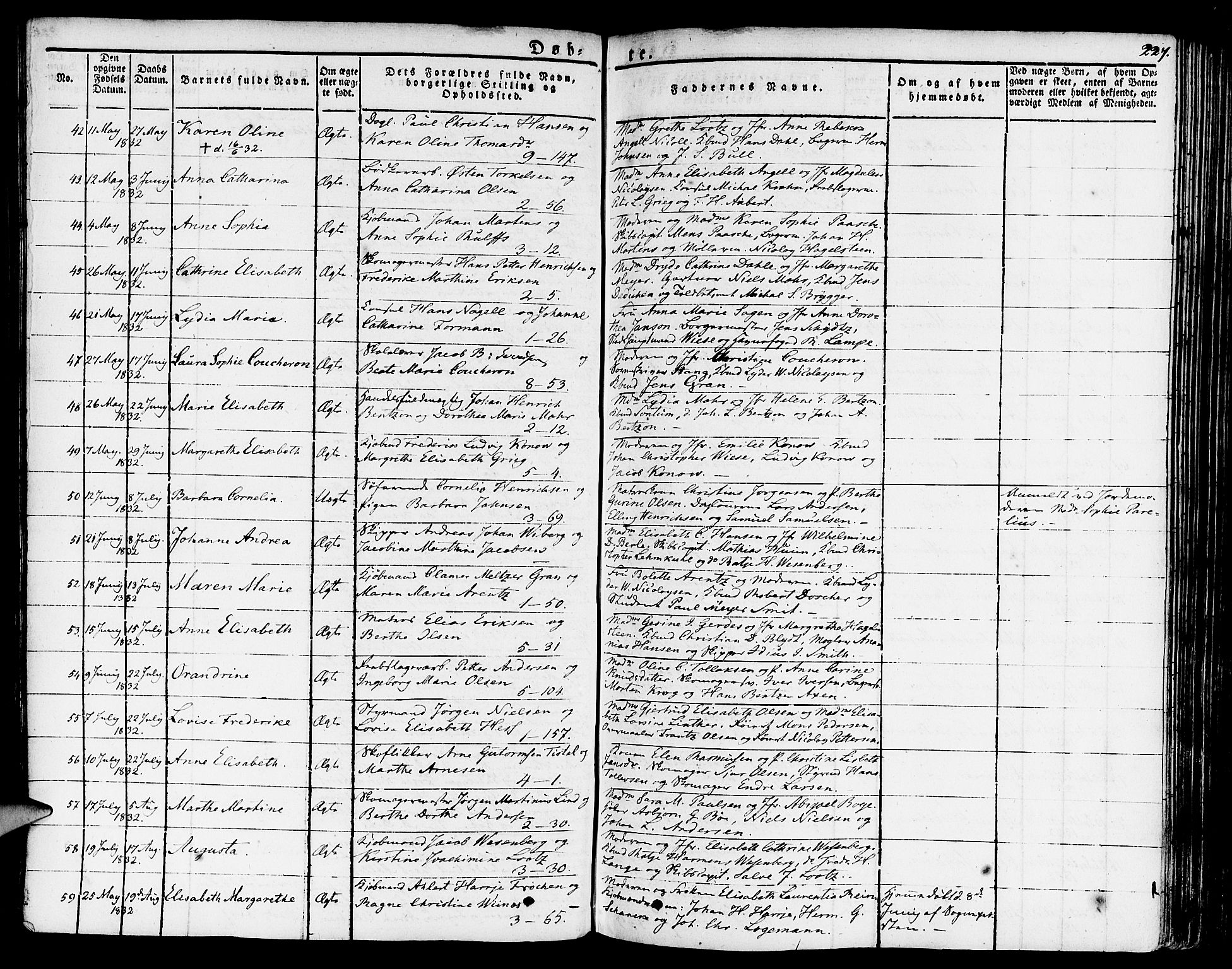 Nykirken Sokneprestembete, SAB/A-77101/H/Haa/L0012: Parish register (official) no. A 12, 1821-1844, p. 227