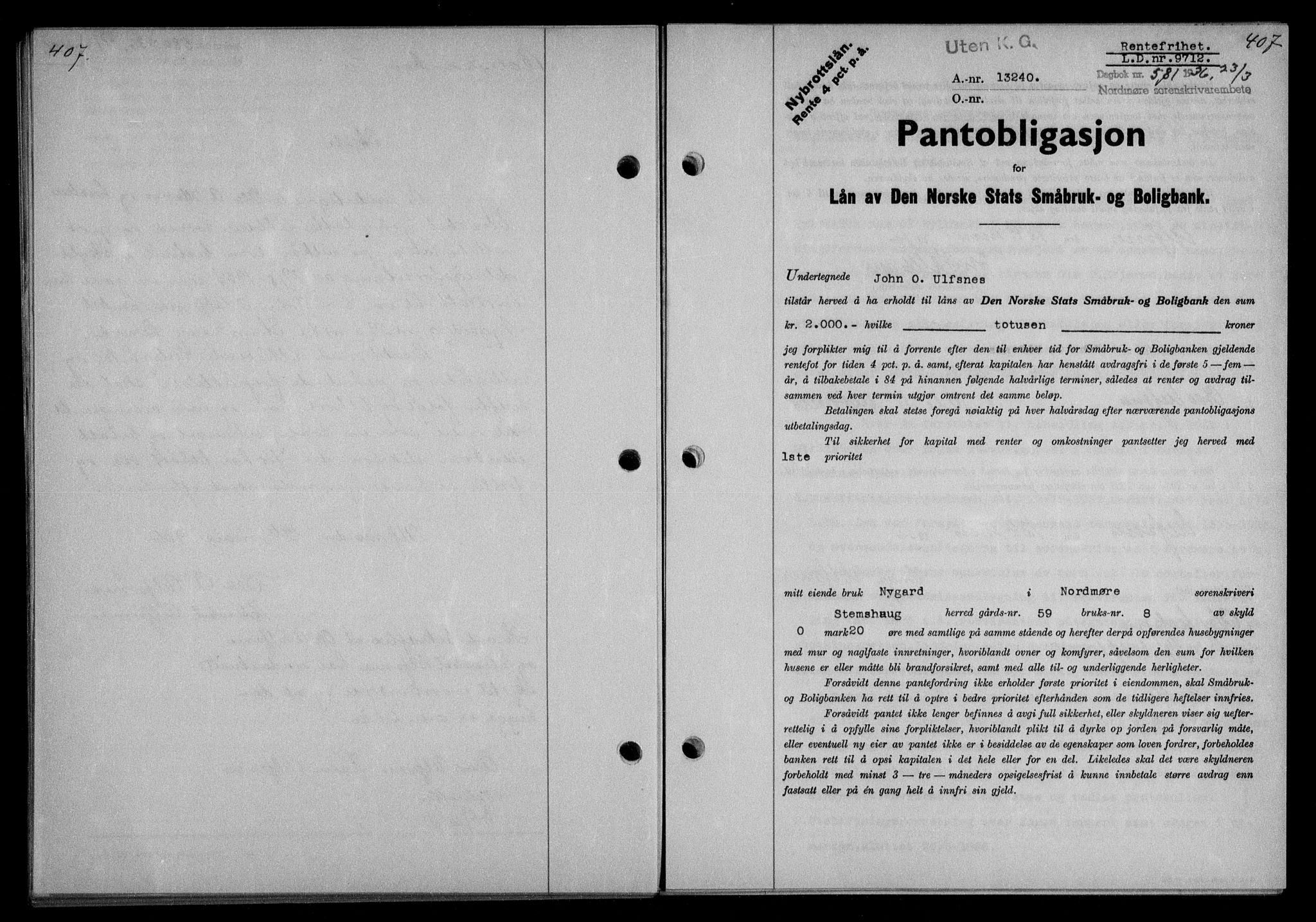 Nordmøre sorenskriveri, AV/SAT-A-4132/1/2/2Ca/L0087: Mortgage book no. 77, 1935-1936, Deed date: 23.03.1936