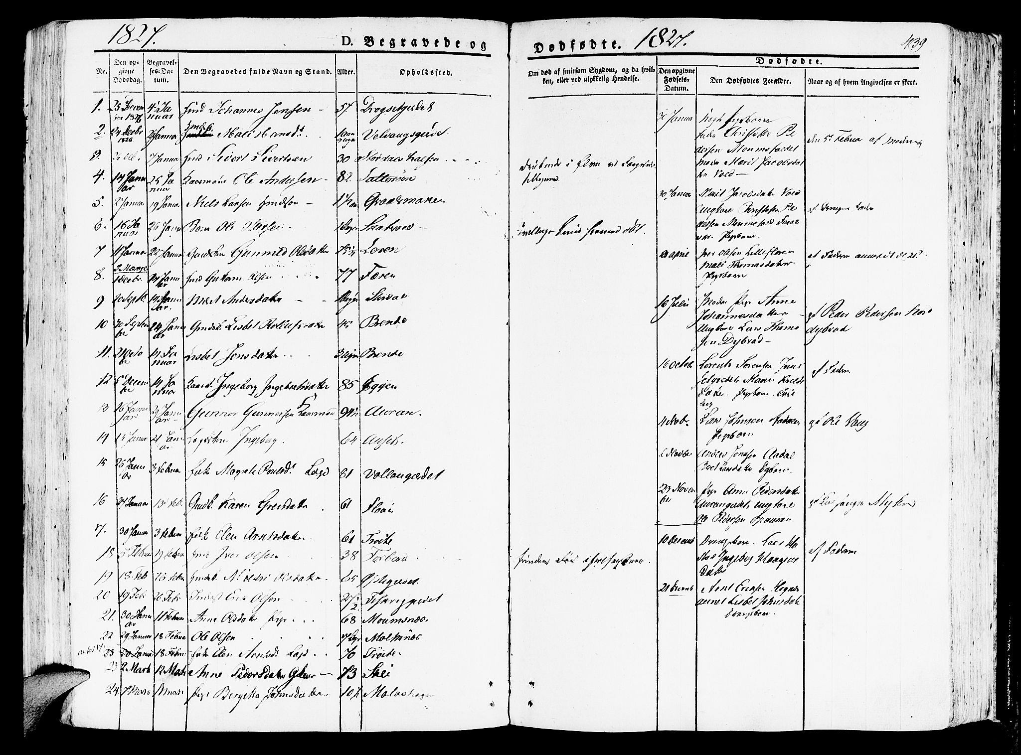 Ministerialprotokoller, klokkerbøker og fødselsregistre - Nord-Trøndelag, SAT/A-1458/709/L0070: Parish register (official) no. 709A10, 1820-1832, p. 439