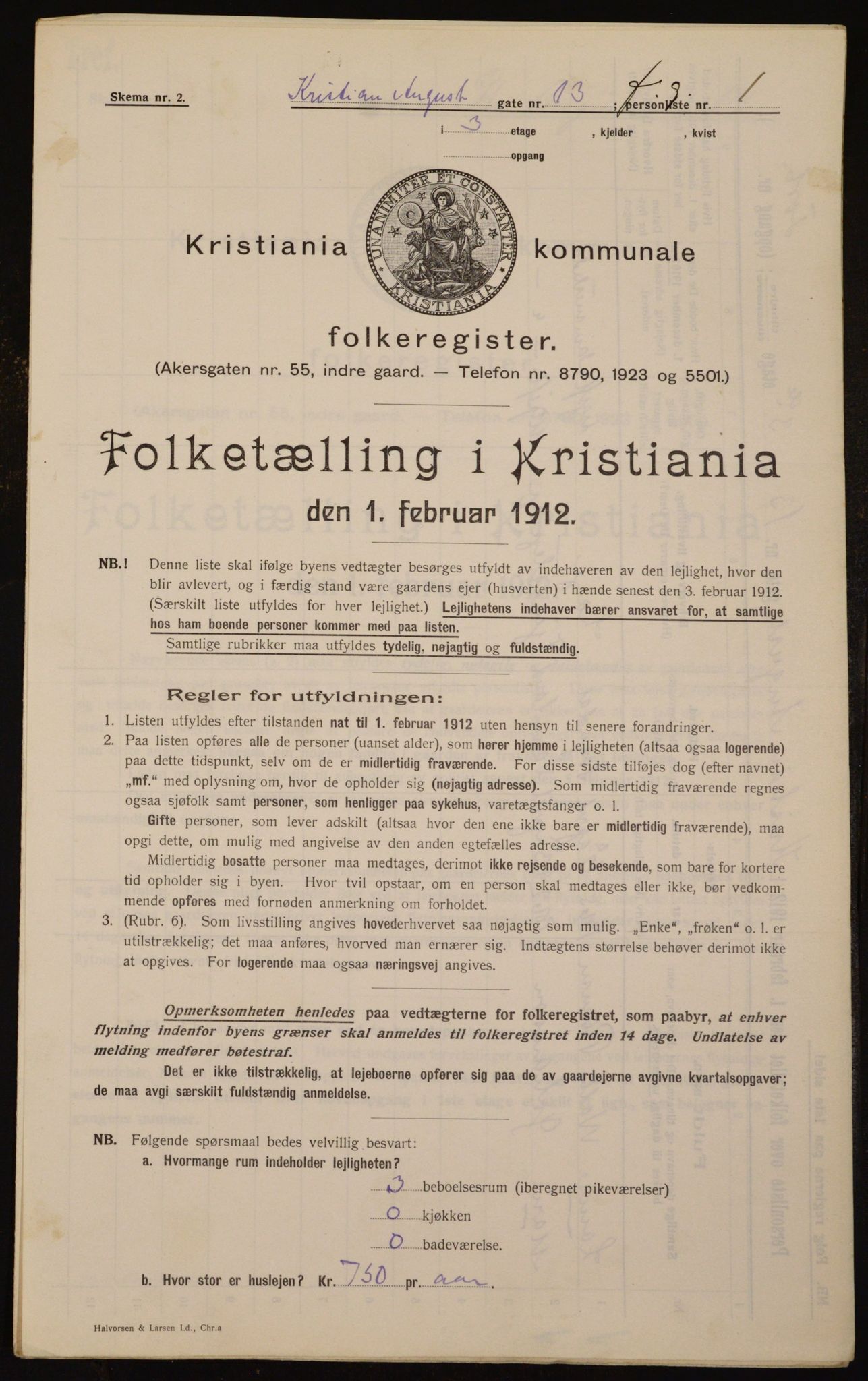 OBA, Municipal Census 1912 for Kristiania, 1912, p. 54305