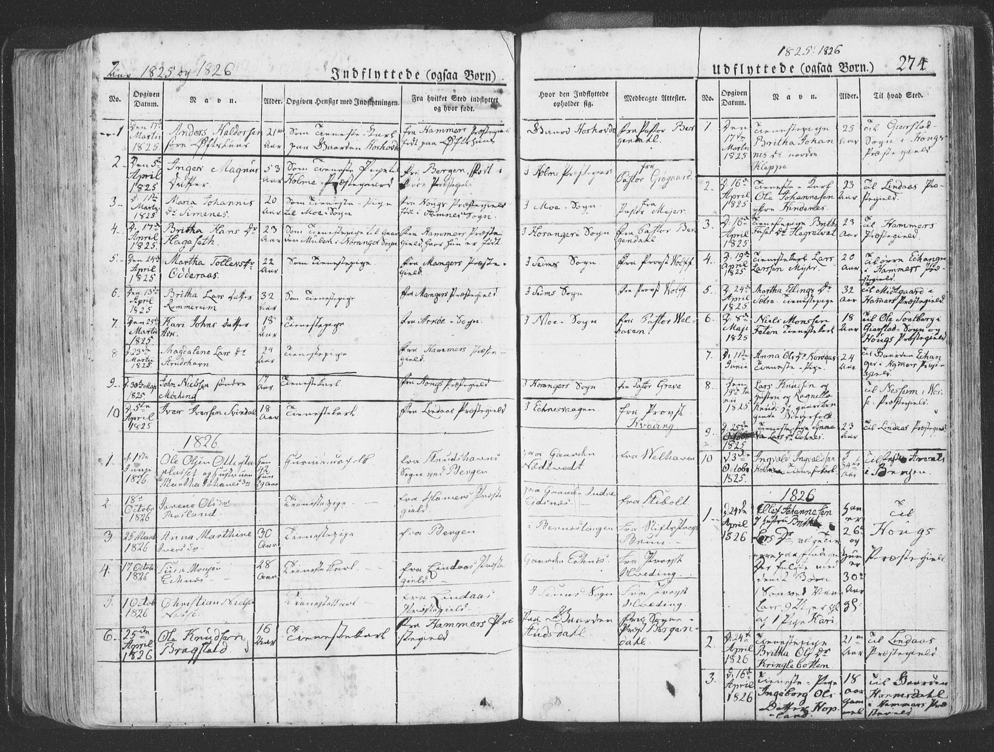 Hosanger sokneprestembete, AV/SAB-A-75801/H/Haa: Parish register (official) no. A 6, 1824-1835, p. 274