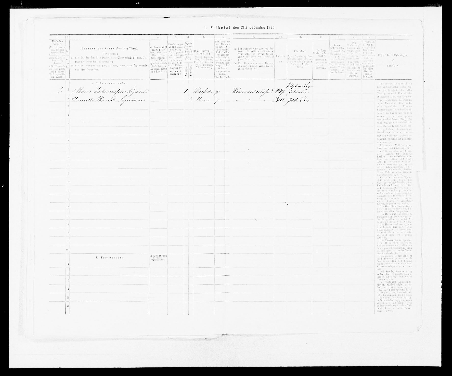 SAB, 1875 census for 1431P Jølster, 1875, p. 419