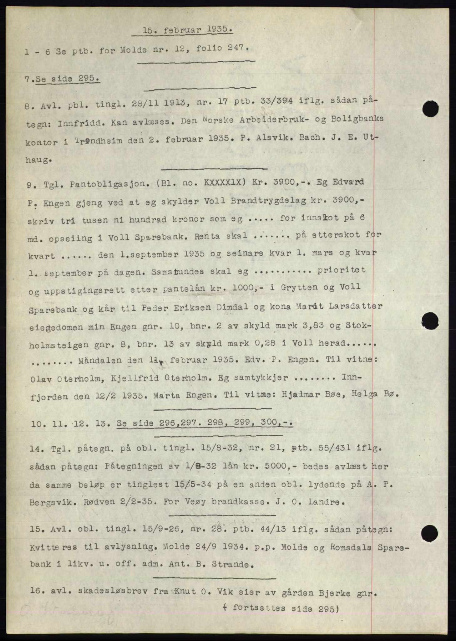 Romsdal sorenskriveri, AV/SAT-A-4149/1/2/2C/L0066: Mortgage book no. 60, 1934-1935, Deed date: 15.02.1935