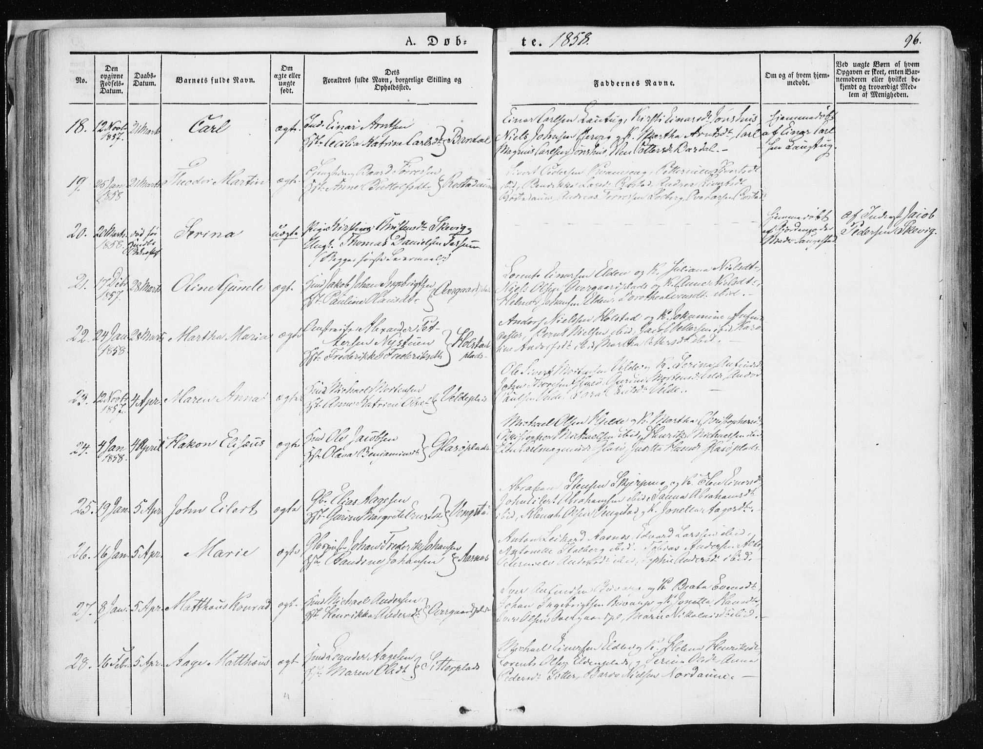 Ministerialprotokoller, klokkerbøker og fødselsregistre - Nord-Trøndelag, AV/SAT-A-1458/741/L0393: Parish register (official) no. 741A07, 1849-1863, p. 96