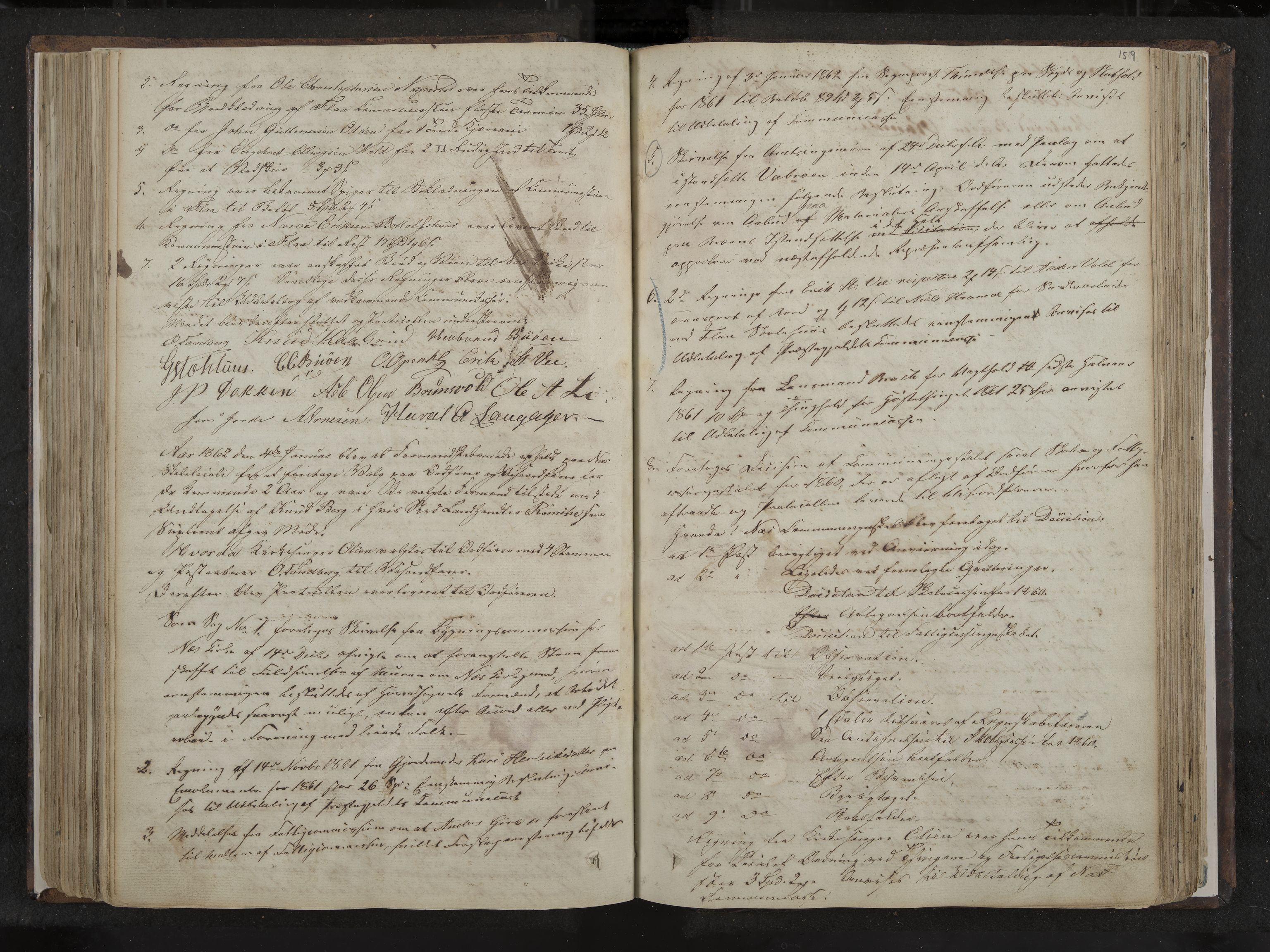 Nes formannskap og sentraladministrasjon, IKAK/0616021-1/A/Aa/L0001: Møtebok med register, 1838-1875, p. 159