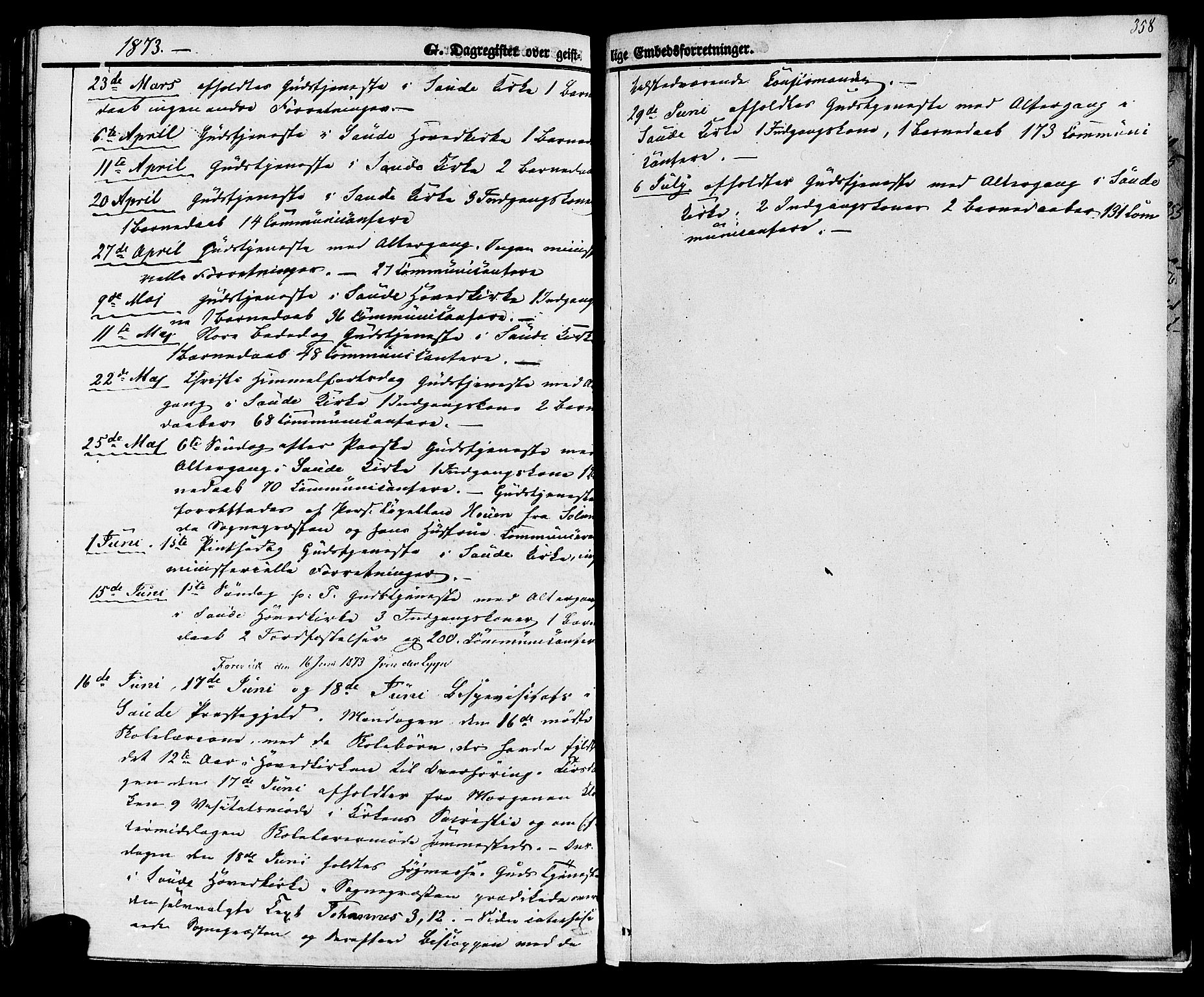 Sauherad kirkebøker, AV/SAKO-A-298/F/Fa/L0007: Parish register (official) no. I 7, 1851-1873, p. 358