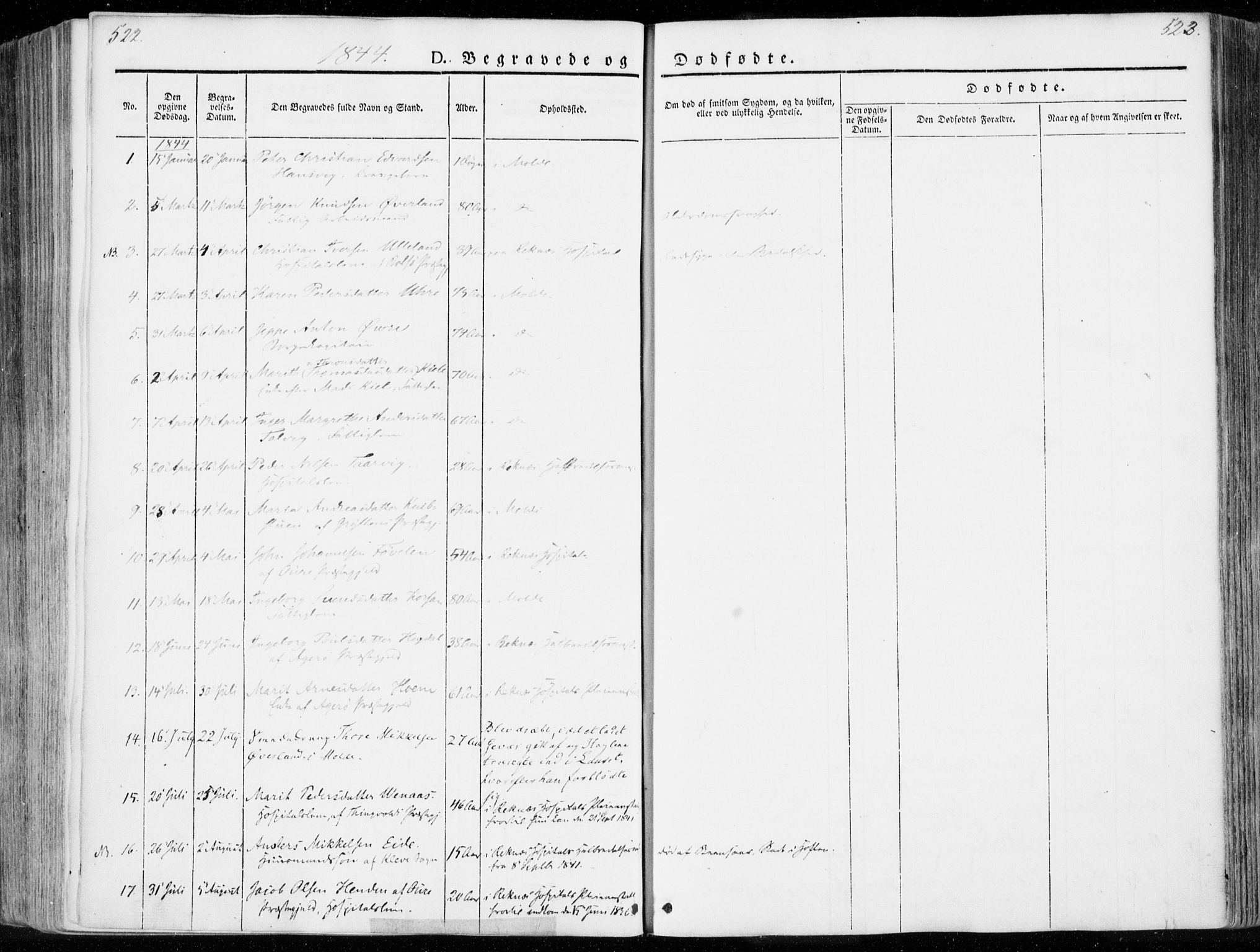 Ministerialprotokoller, klokkerbøker og fødselsregistre - Møre og Romsdal, AV/SAT-A-1454/558/L0689: Parish register (official) no. 558A03, 1843-1872, p. 522-523