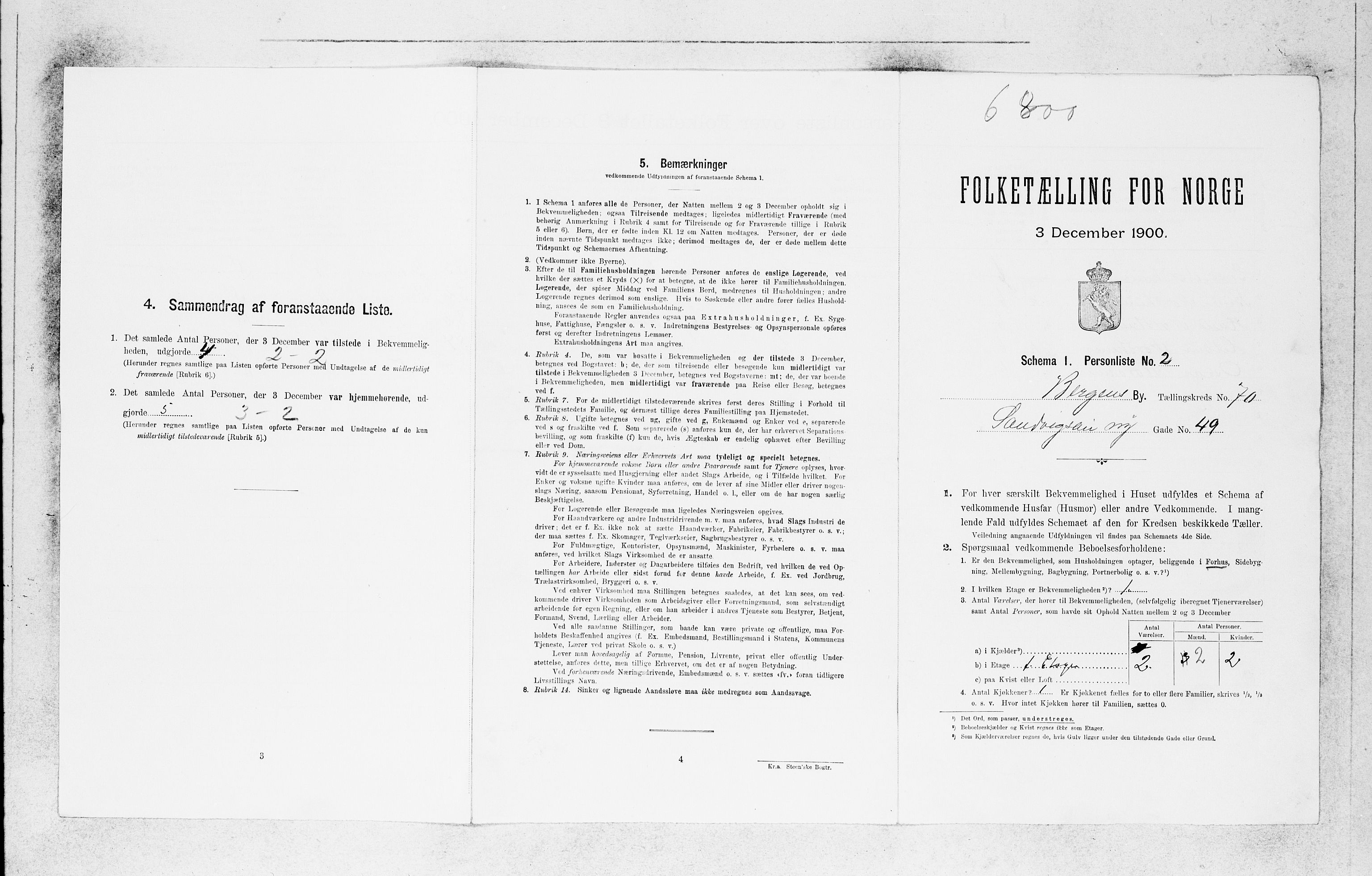 SAB, 1900 census for Bergen, 1900, p. 14300