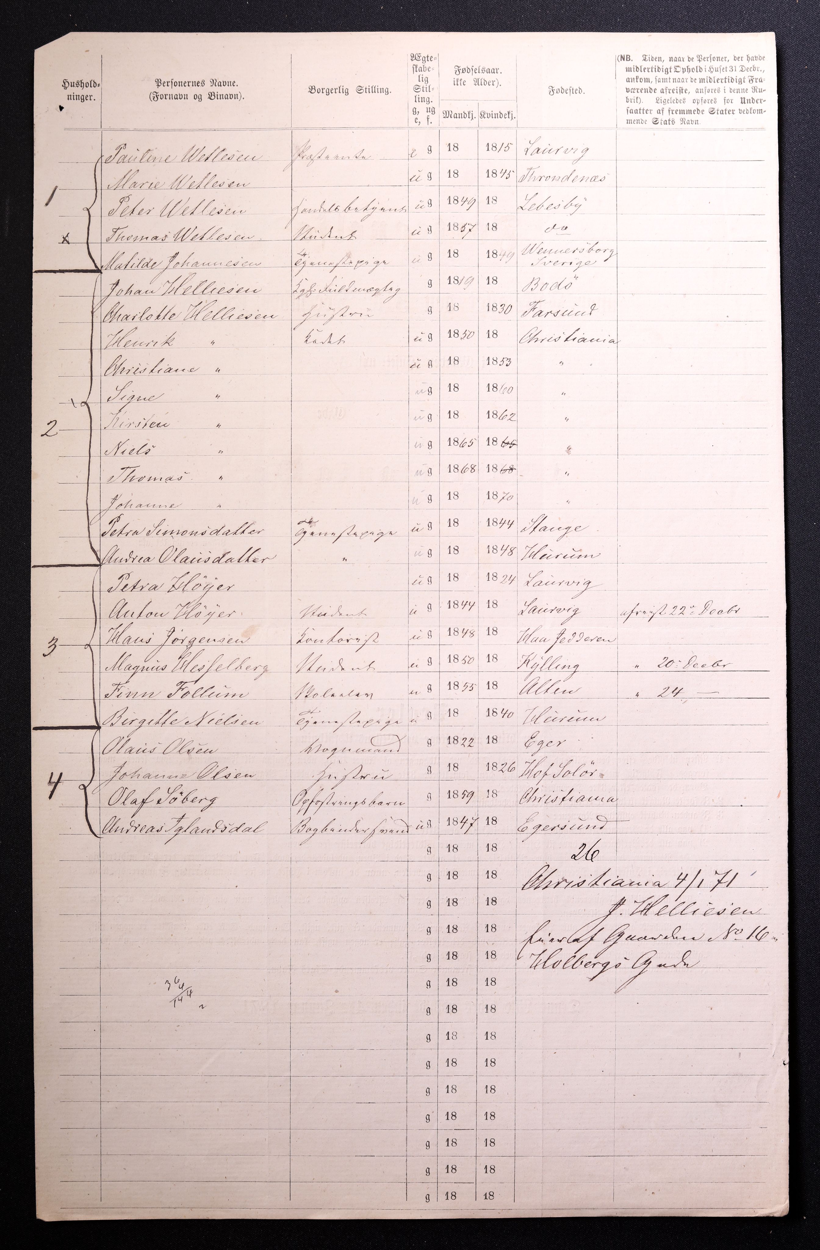 RA, 1870 census for 0301 Kristiania, 1870, p. 1293