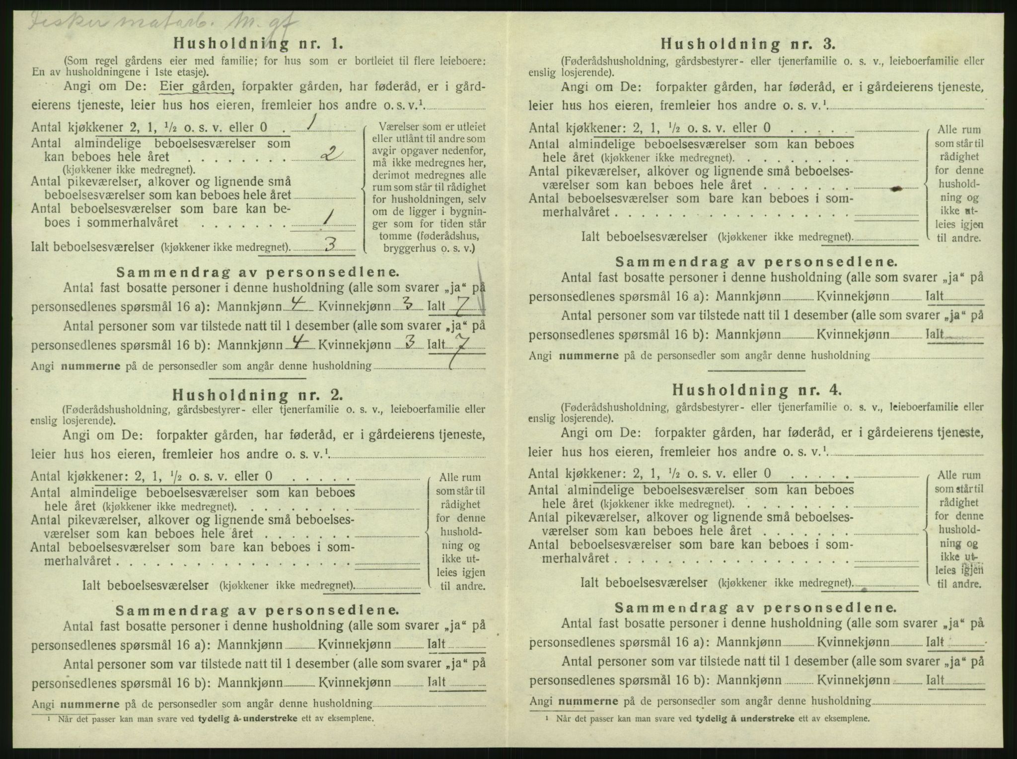 SAT, 1920 census for Vik, 1920, p. 450