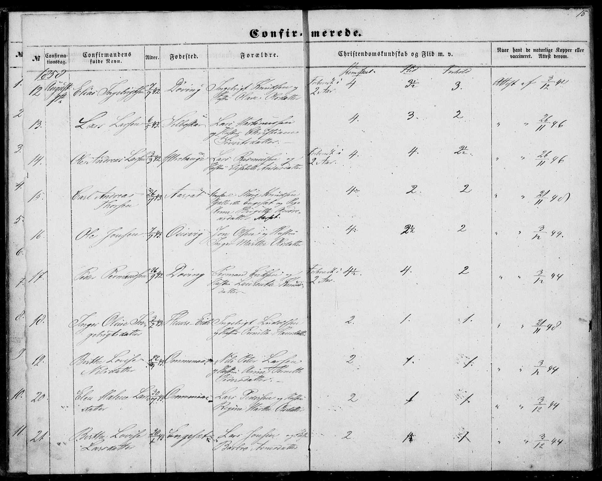 Ministerialprotokoller, klokkerbøker og fødselsregistre - Møre og Romsdal, SAT/A-1454/519/L0251: Parish register (official) no. 519A10, 1854-1868, p. 15