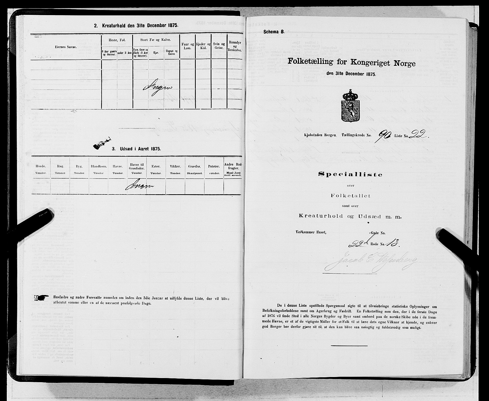 SAB, 1875 census for 1301 Bergen, 1875, p. 4877