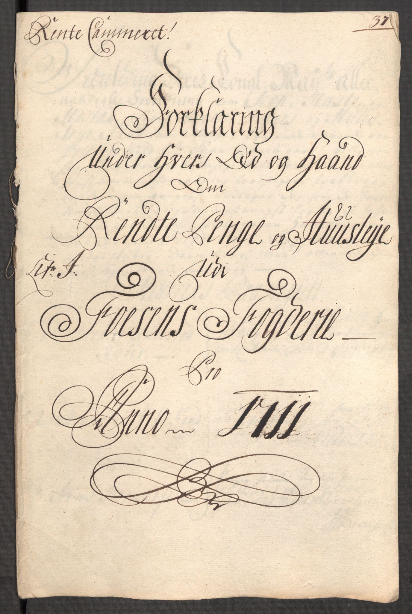 Rentekammeret inntil 1814, Reviderte regnskaper, Fogderegnskap, AV/RA-EA-4092/R57/L3860: Fogderegnskap Fosen, 1711, p. 126