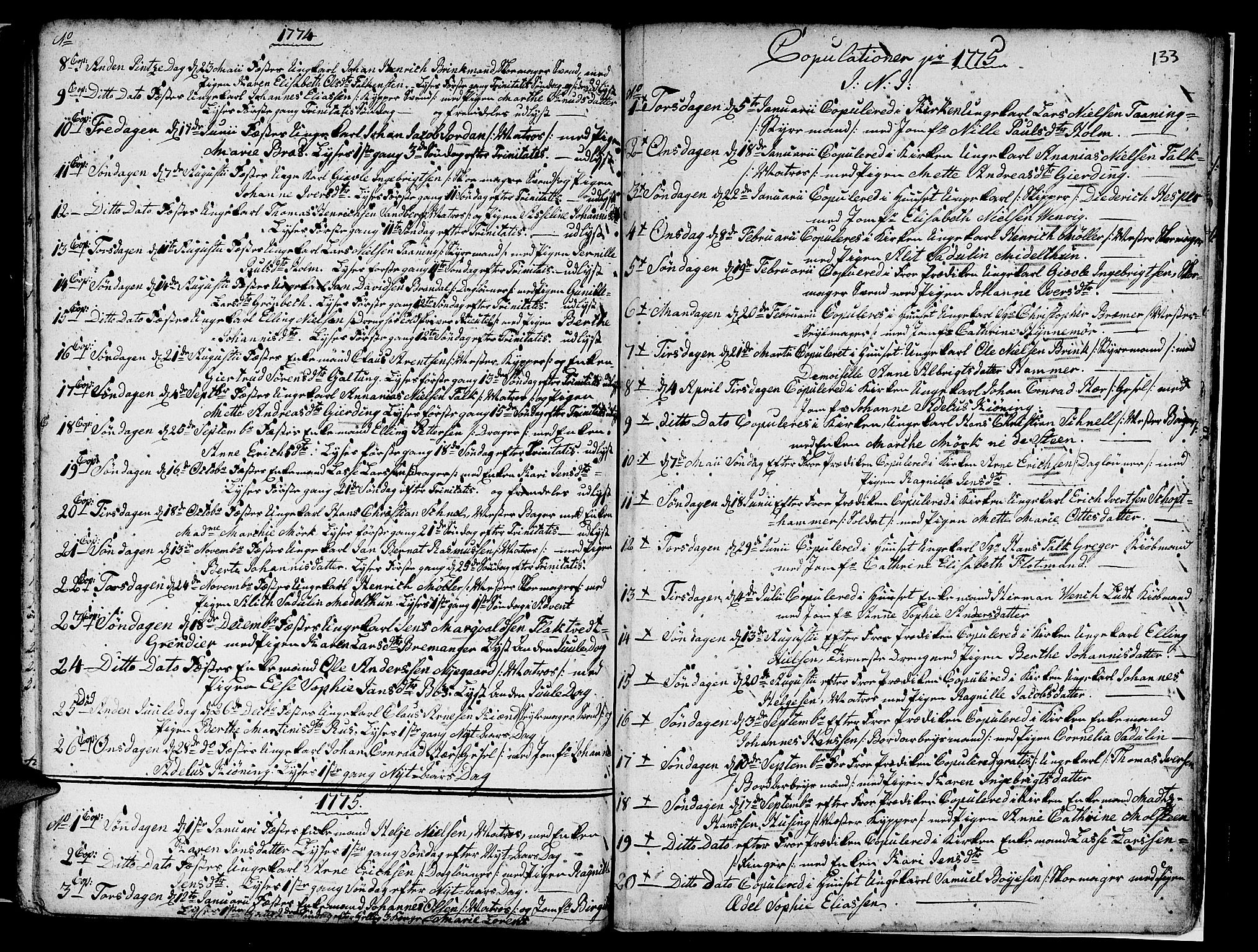 Nykirken Sokneprestembete, AV/SAB-A-77101/H/Haa/L0007: Parish register (official) no. A 7, 1719-1781, p. 133