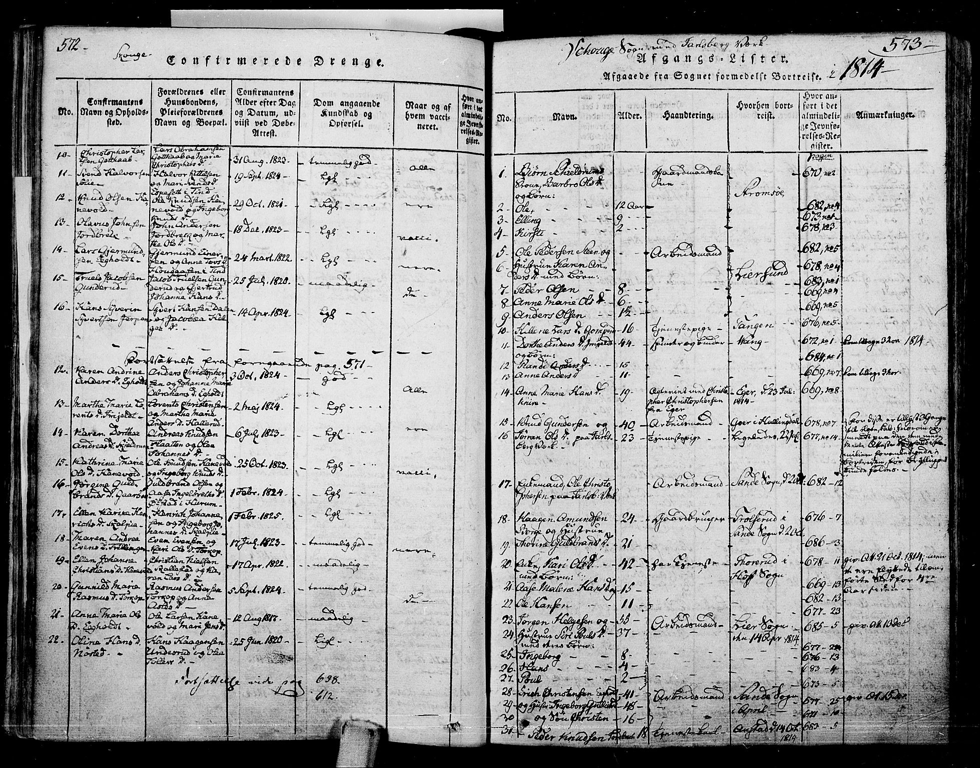 Skoger kirkebøker, SAKO/A-59/F/Fa/L0002: Parish register (official) no. I 2 /1, 1814-1842, p. 572-573