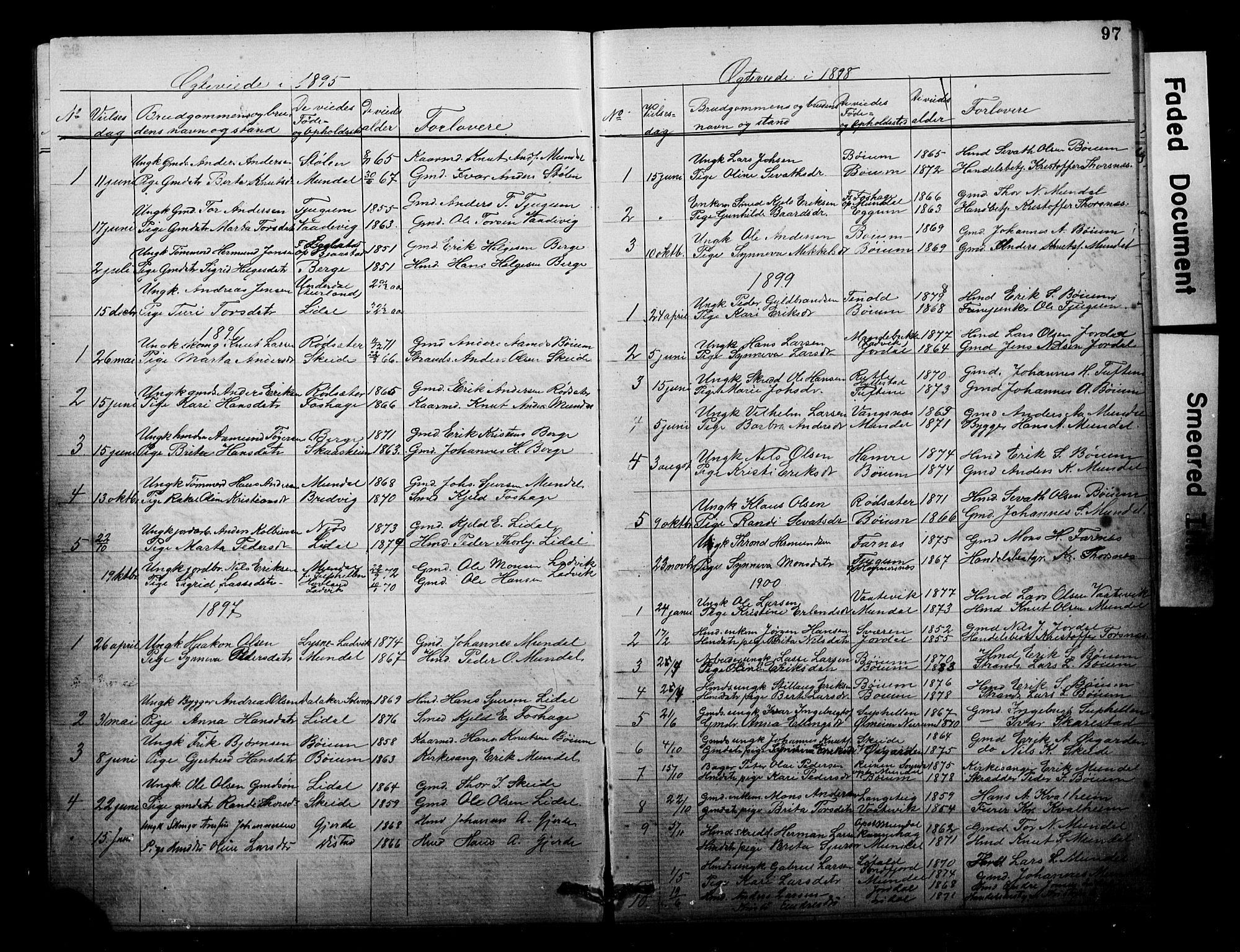 Balestrand sokneprestembete, AV/SAB-A-79601/H/Hab/Habb/L0001a: Parish register (copy) no. B 1a, 1880-1916, p. 97