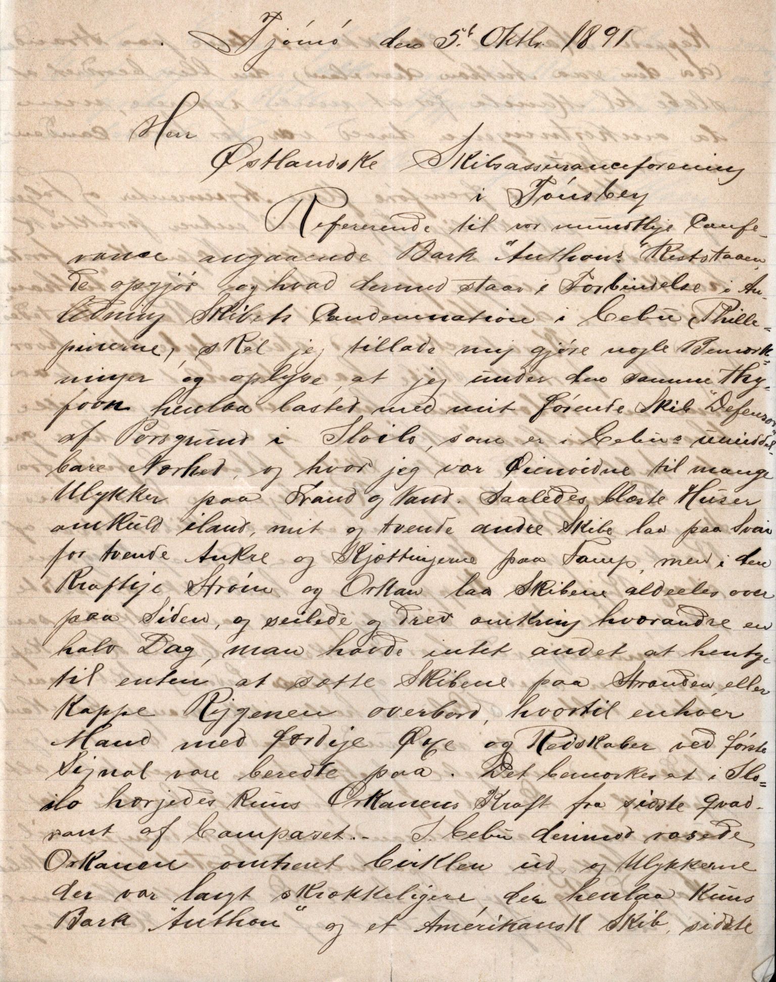 Pa 63 - Østlandske skibsassuranceforening, VEMU/A-1079/G/Ga/L0020/0003: Havaridokumenter / Anton, Diamant, Templar, Finn, Eliezer, Arctic, 1887, p. 81