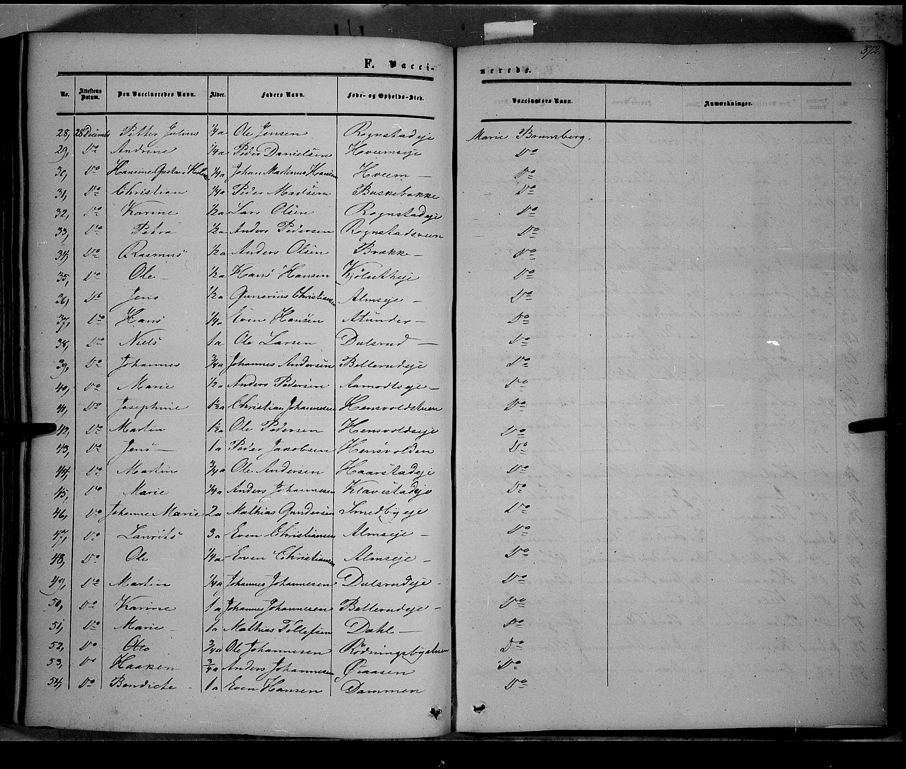 Østre Toten prestekontor, SAH/PREST-104/H/Ha/Haa/L0004: Parish register (official) no. 4, 1857-1865, p. 372