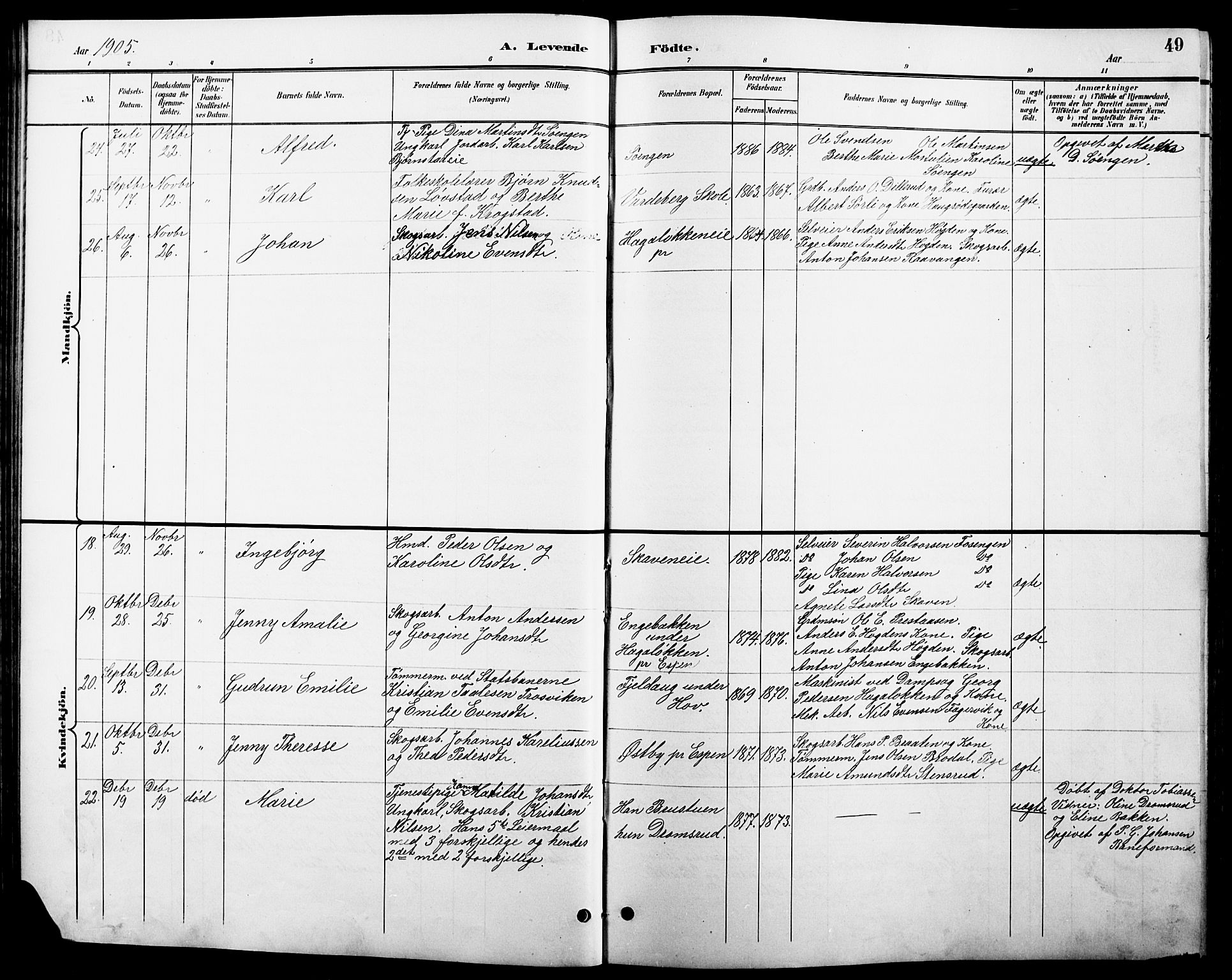 Stange prestekontor, SAH/PREST-002/L/L0011: Parish register (copy) no. 11, 1895-1917, p. 49