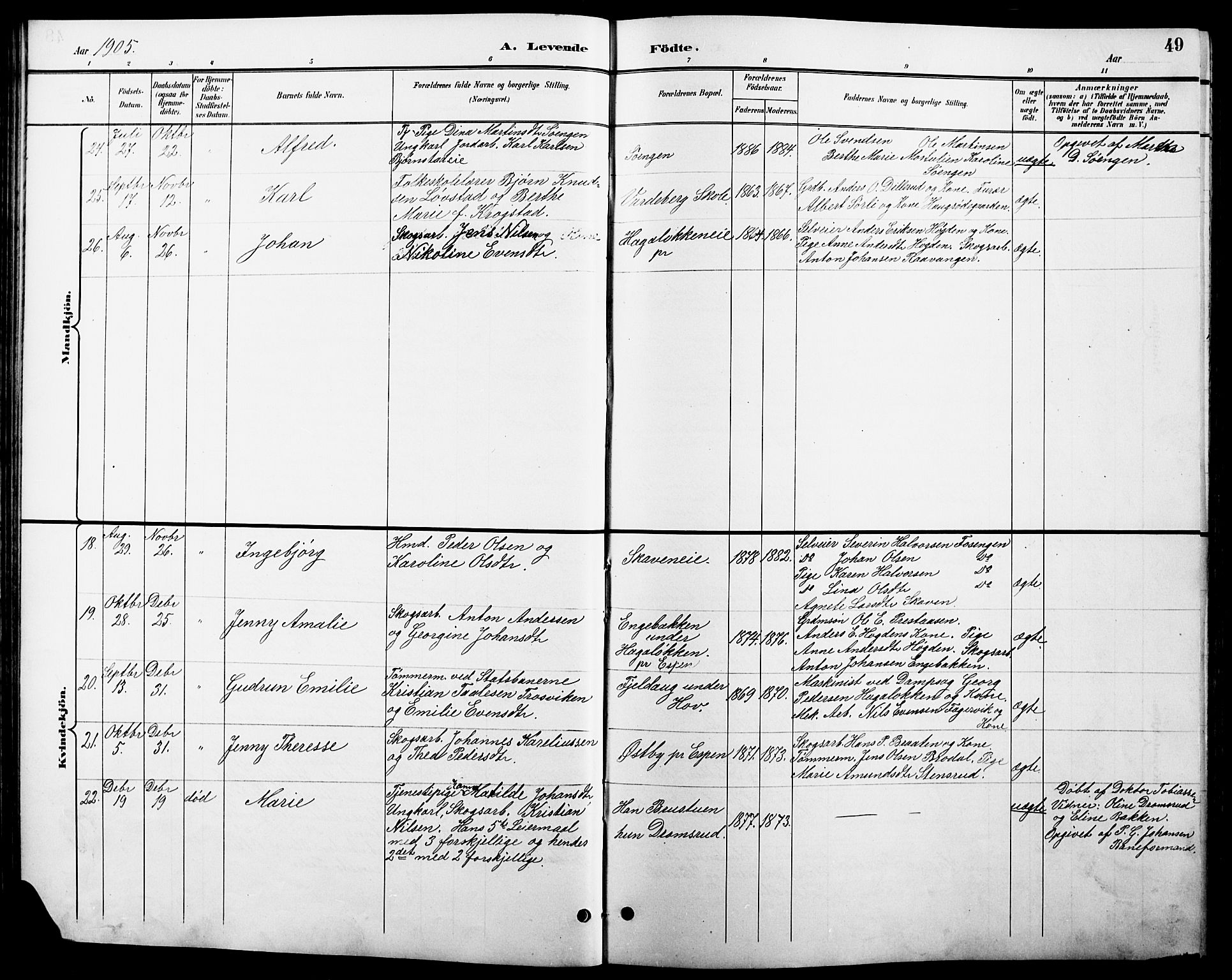 Stange prestekontor, AV/SAH-PREST-002/L/L0011: Parish register (copy) no. 11, 1895-1917, p. 49