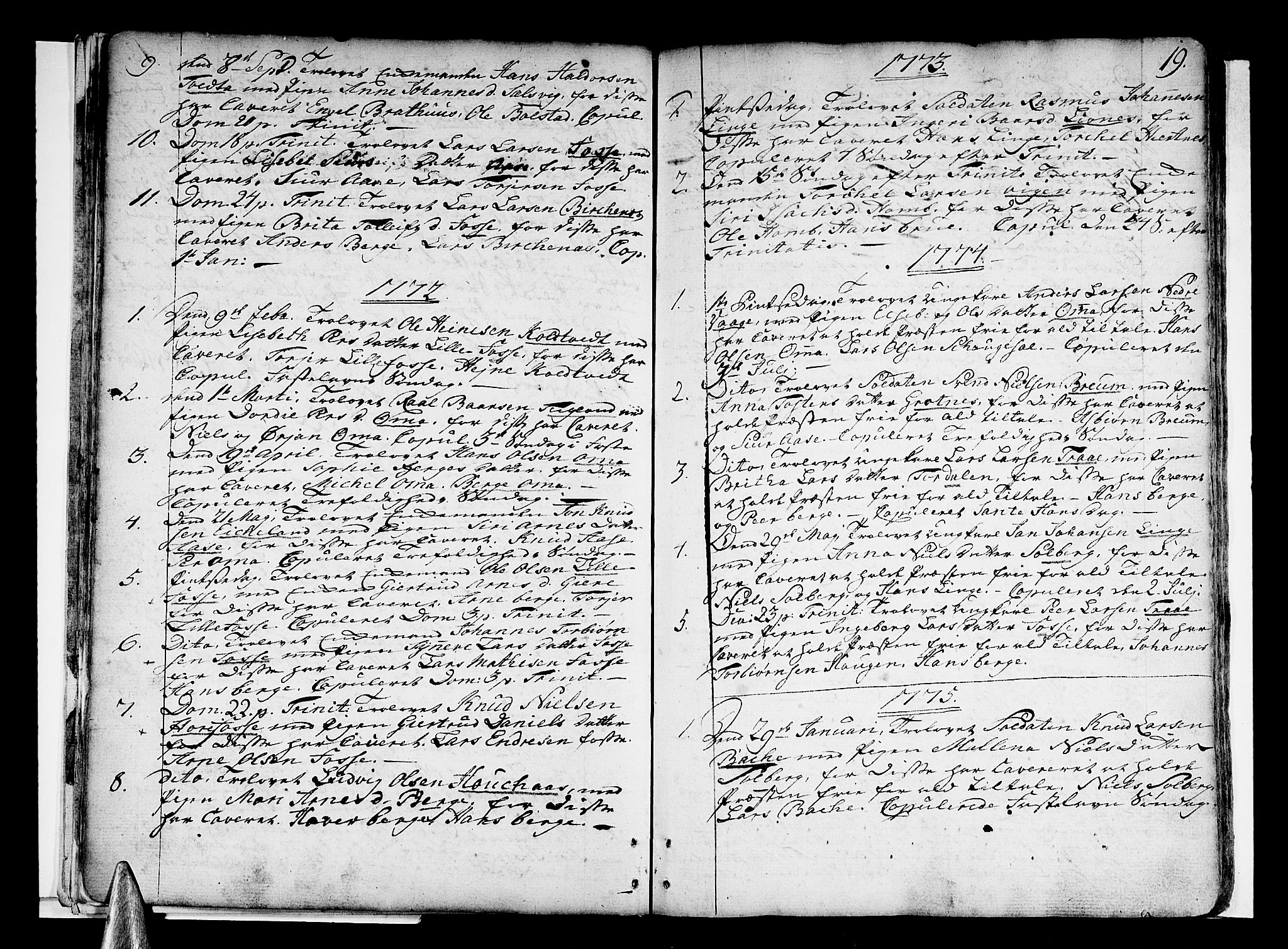 Strandebarm sokneprestembete, SAB/A-78401/H/Haa: Parish register (official) no. A 3 /1, 1750-1787, p. 19