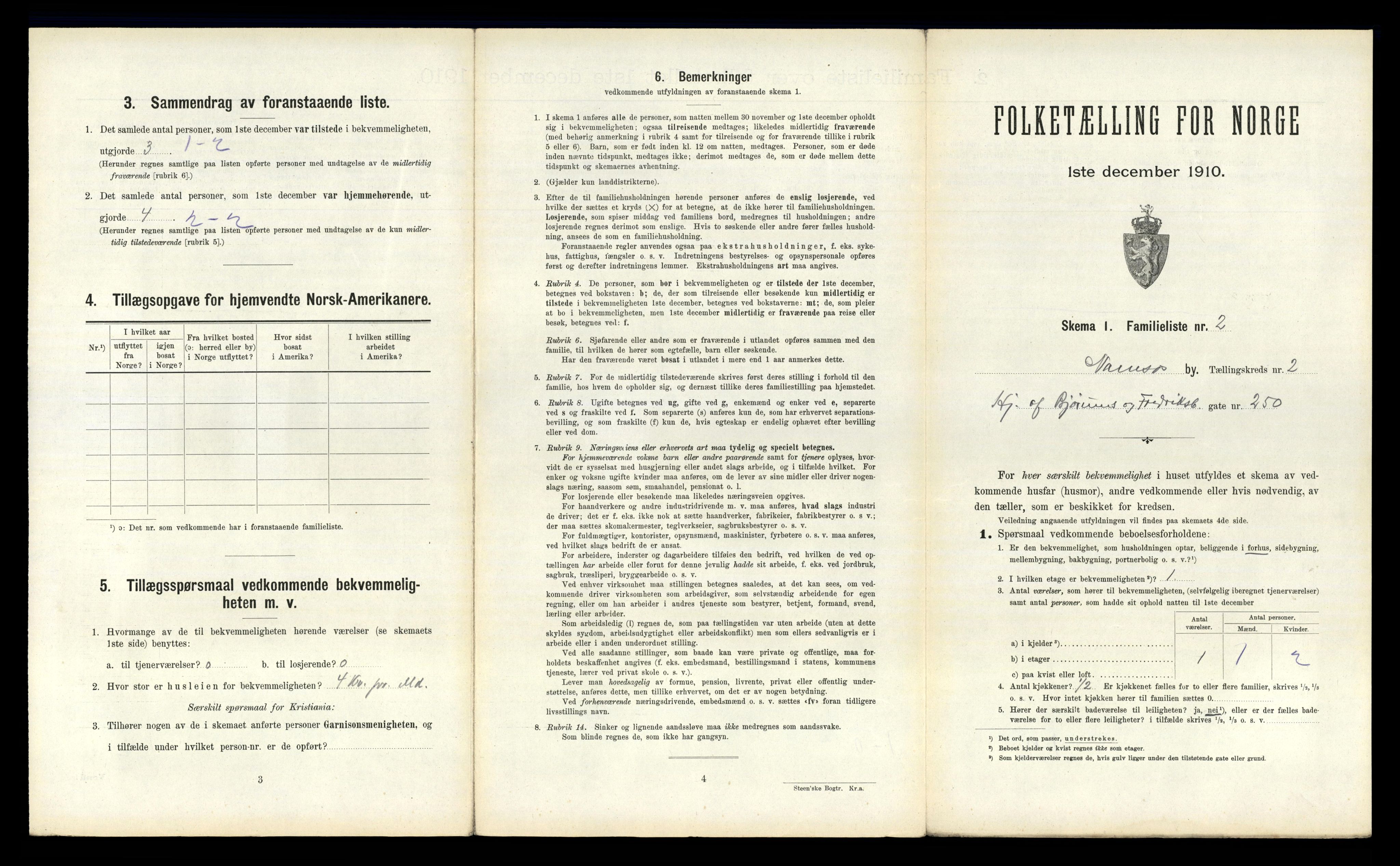 RA, 1910 census for Namsos, 1910, p. 366