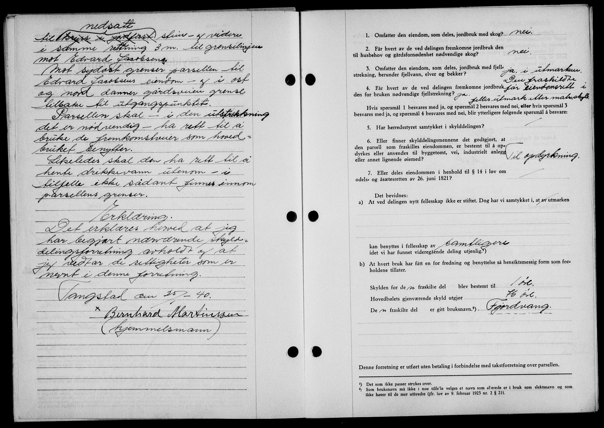 Lofoten sorenskriveri, SAT/A-0017/1/2/2C/L0008a: Mortgage book no. 8a, 1940-1941, Diary no: : 625/1941