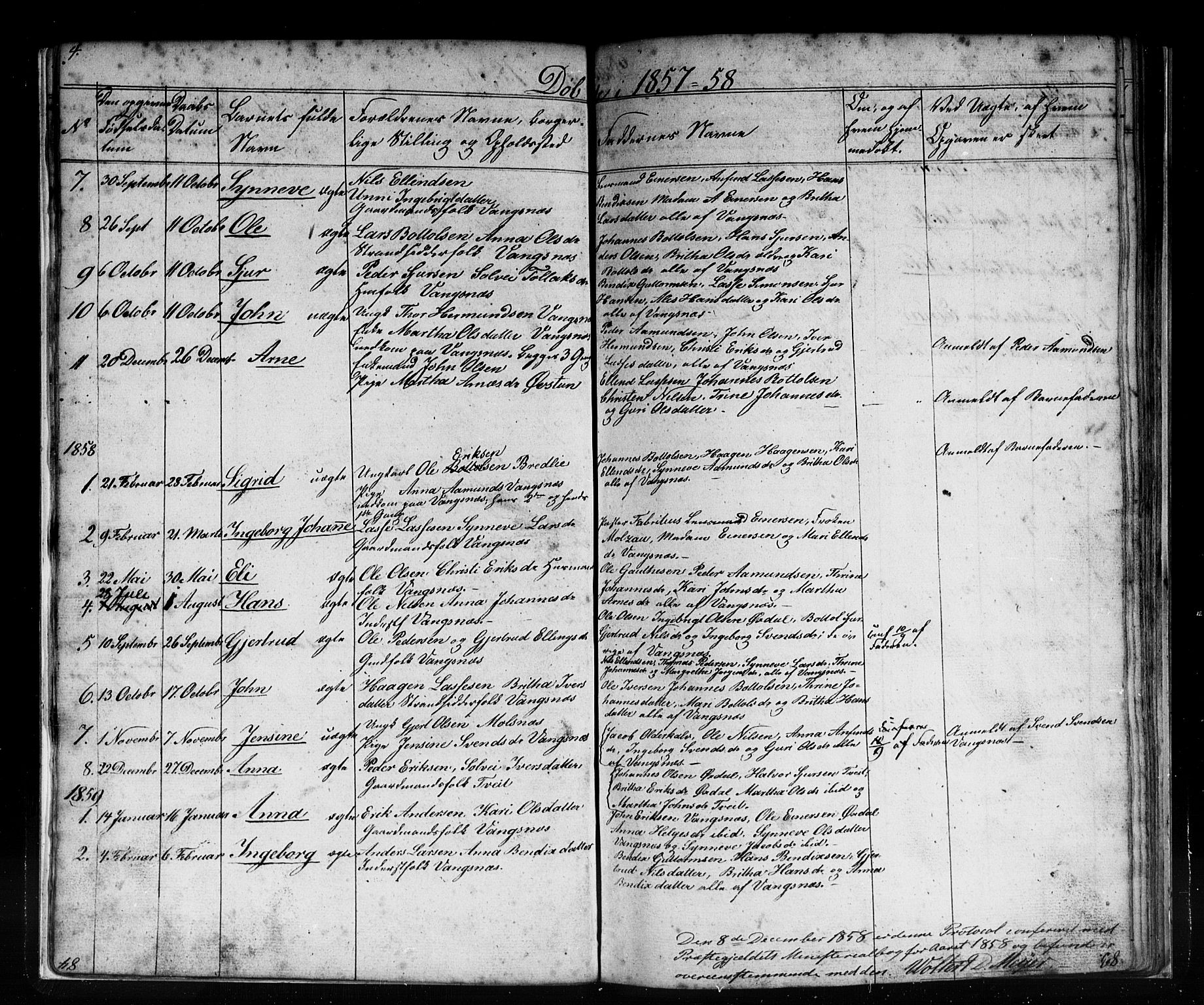 Vik sokneprestembete, SAB/A-81501: Parish register (copy) no. C 1, 1853-1879, p. 4