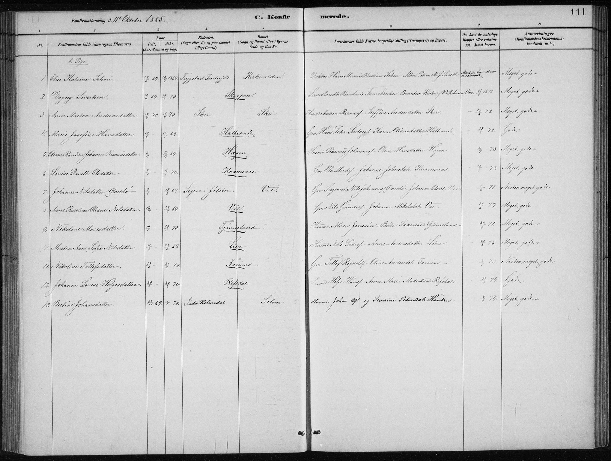 Førde sokneprestembete, SAB/A-79901/H/Hab/Haba/L0002: Parish register (copy) no. A 2, 1881-1898, p. 111