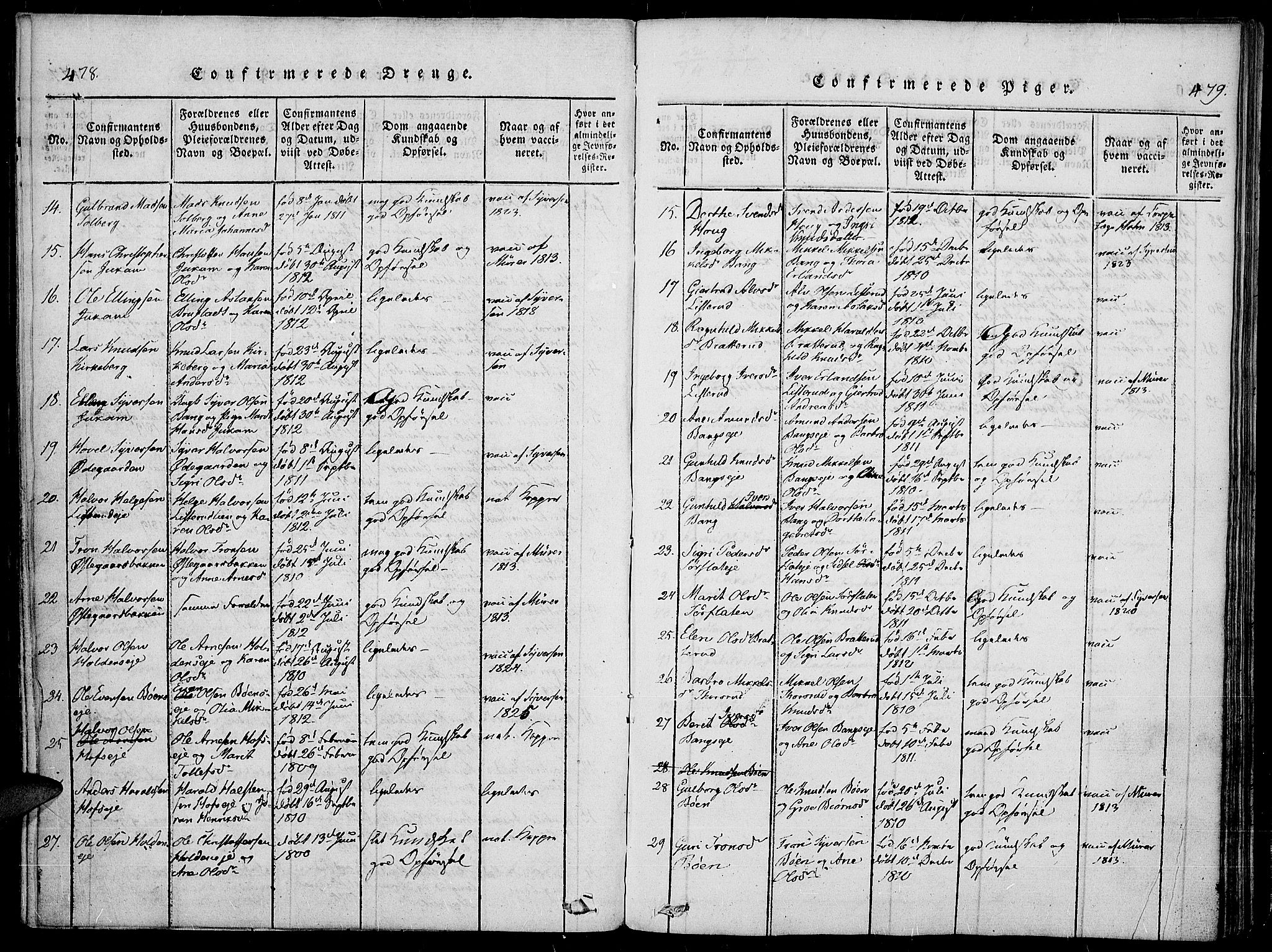 Sør-Aurdal prestekontor, SAH/PREST-128/H/Ha/Haa/L0003: Parish register (official) no. 3, 1825-1840, p. 478-479