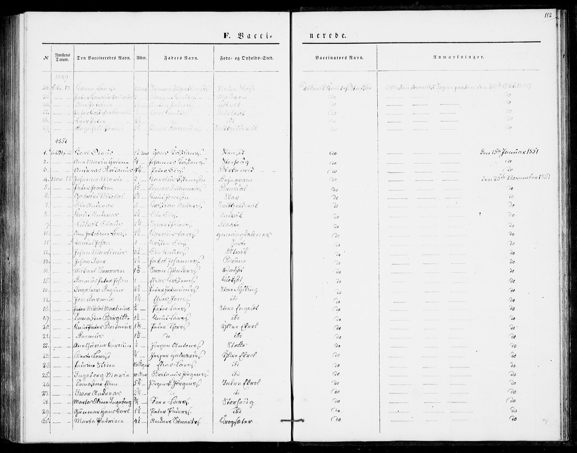 Ministerialprotokoller, klokkerbøker og fødselsregistre - Møre og Romsdal, SAT/A-1454/524/L0353: Parish register (official) no. 524A05, 1848-1856, p. 112