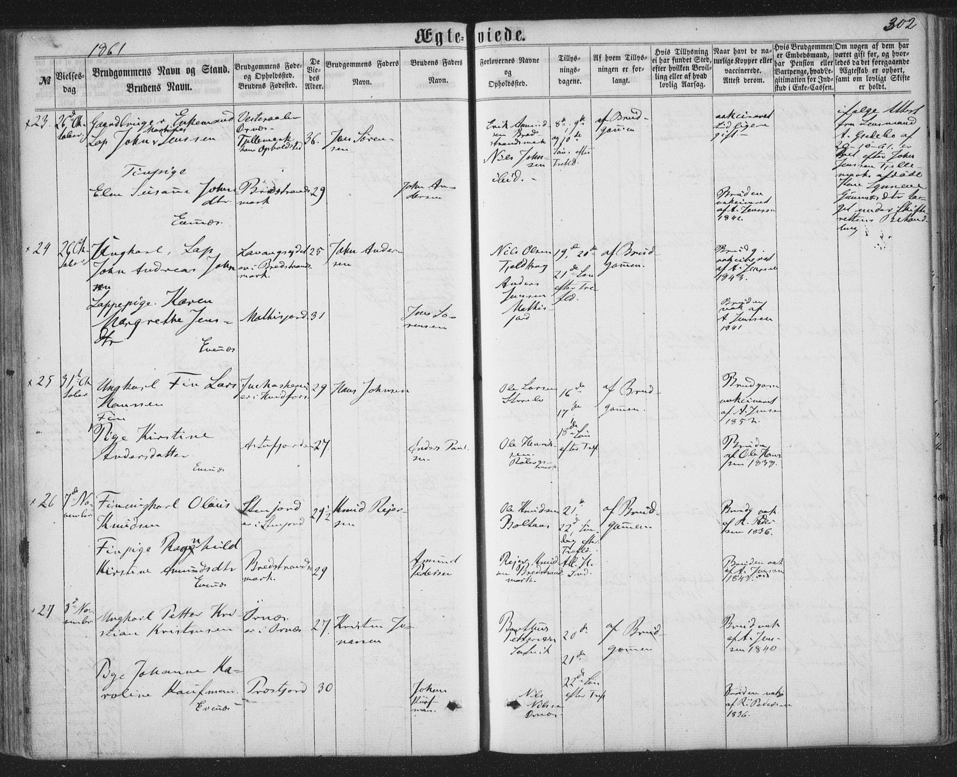 Ministerialprotokoller, klokkerbøker og fødselsregistre - Nordland, AV/SAT-A-1459/863/L0896: Parish register (official) no. 863A08, 1861-1871, p. 302