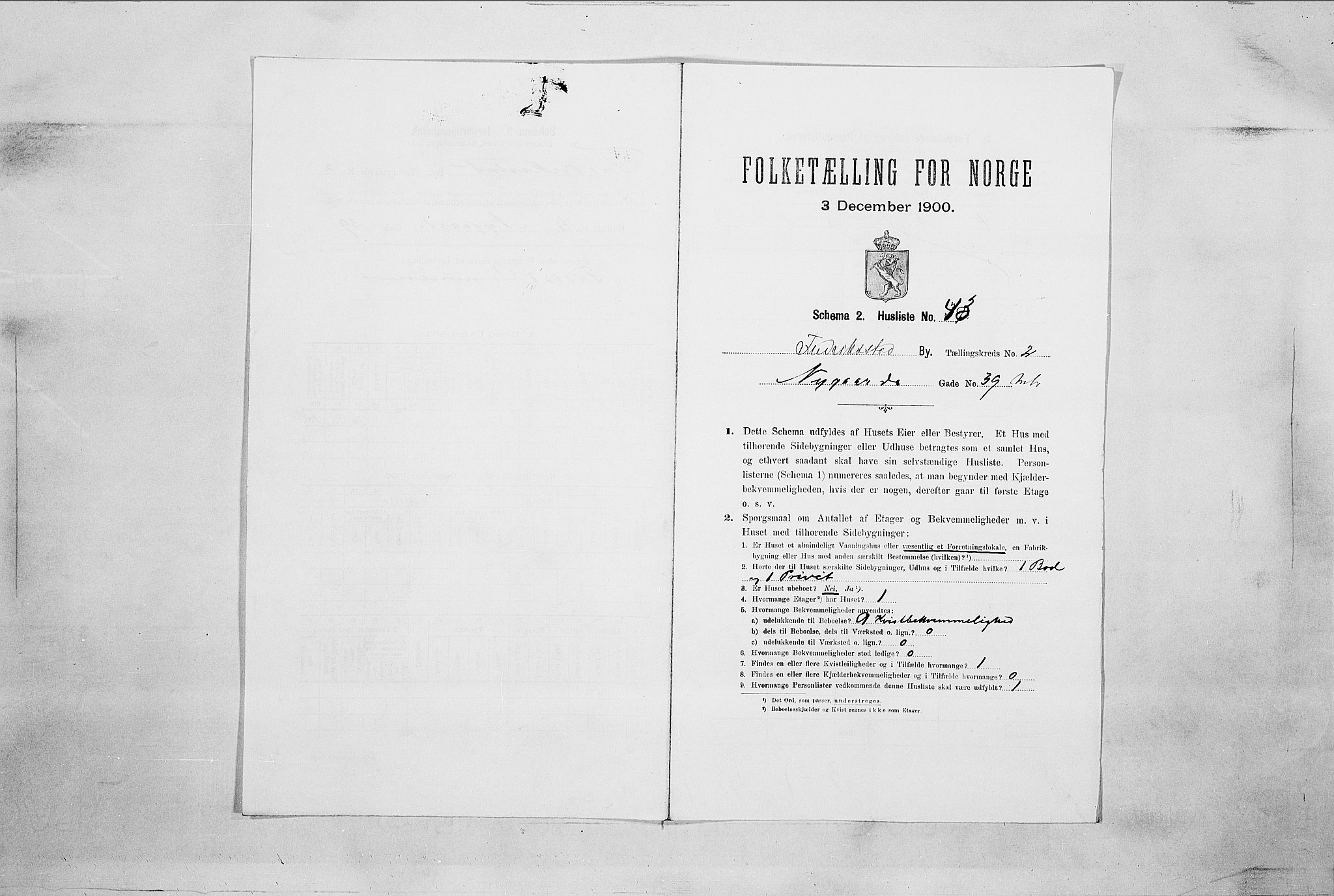 SAO, 1900 census for Fredrikstad, 1900