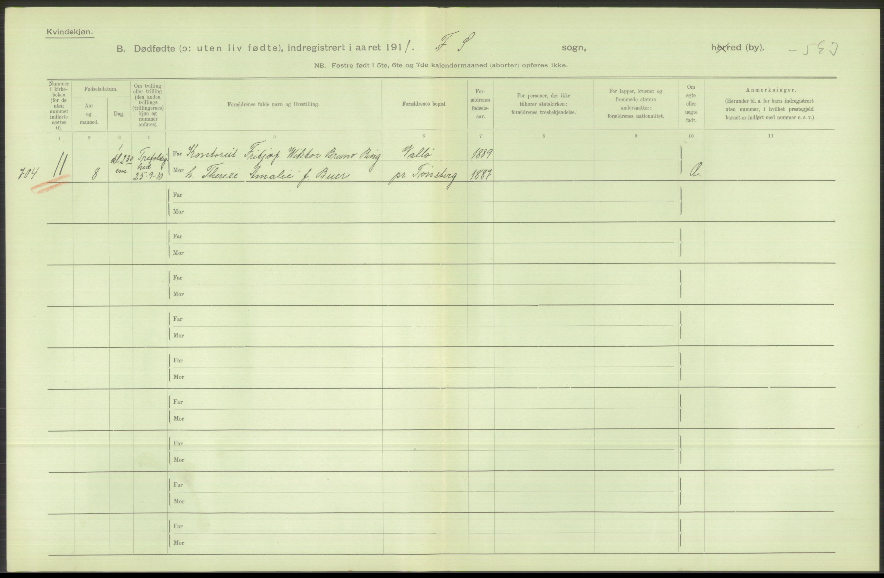 Statistisk sentralbyrå, Sosiodemografiske emner, Befolkning, RA/S-2228/D/Df/Dfb/Dfba/L0010: Kristiania: Døde kvinner samt dødfødte., 1911, p. 168