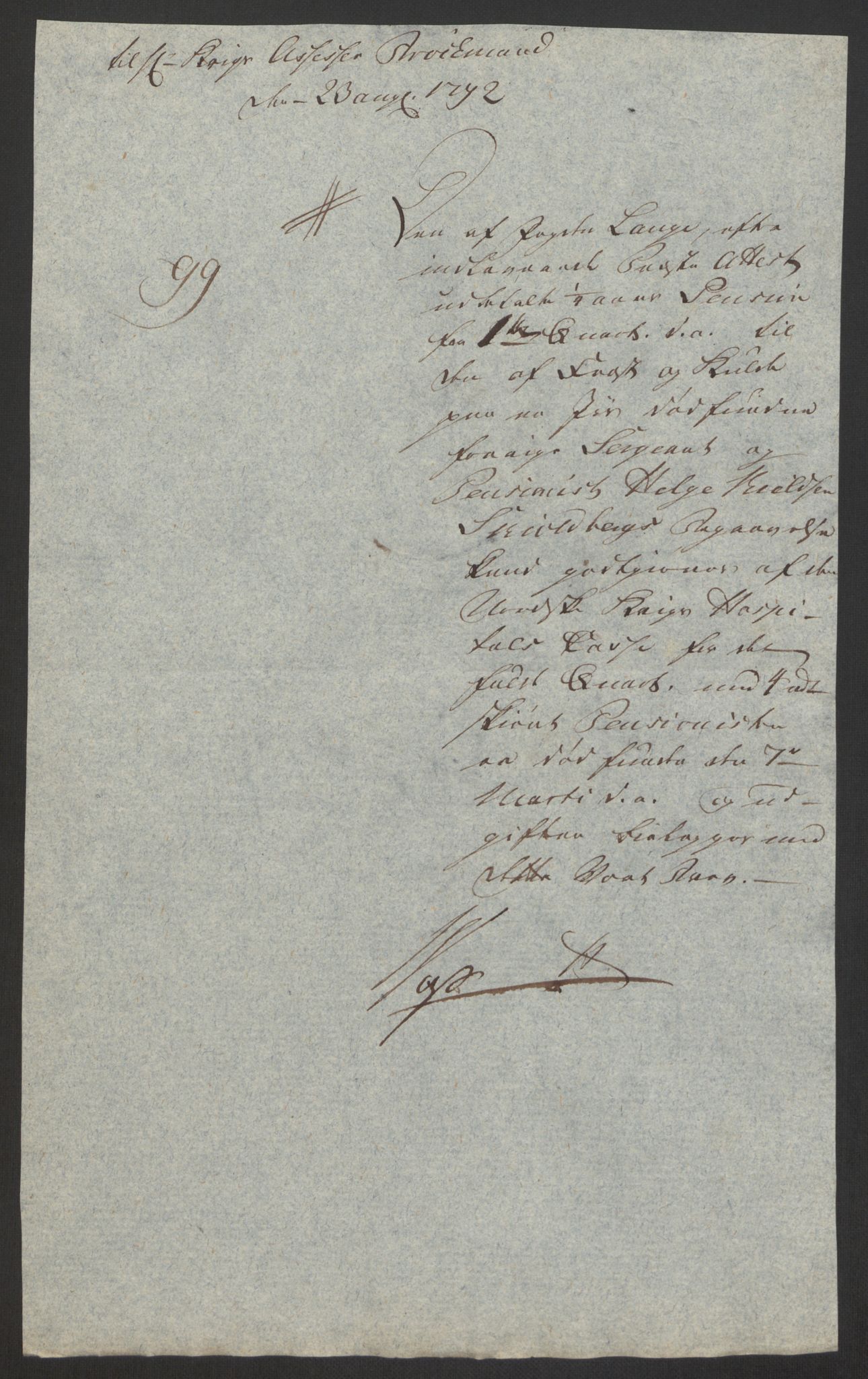 Forsvaret, Den norske kvesthuskasse/krigshospitalkasse, AV/RA-RAFA-1887/F/Fa/L0008: Konsepter, 1790-1793, p. 911