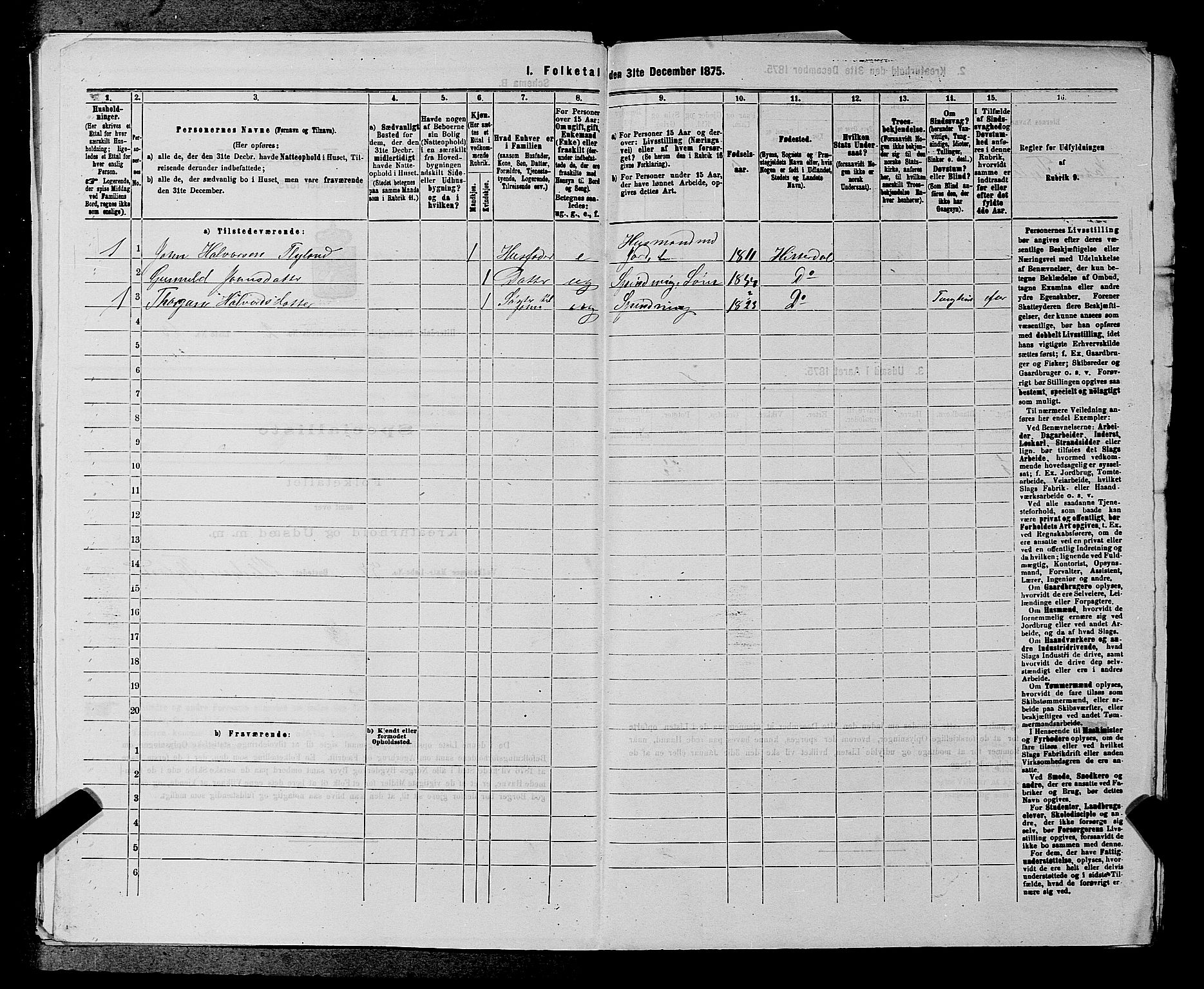 SAKO, 1875 census for 0823P Heddal, 1875, p. 343