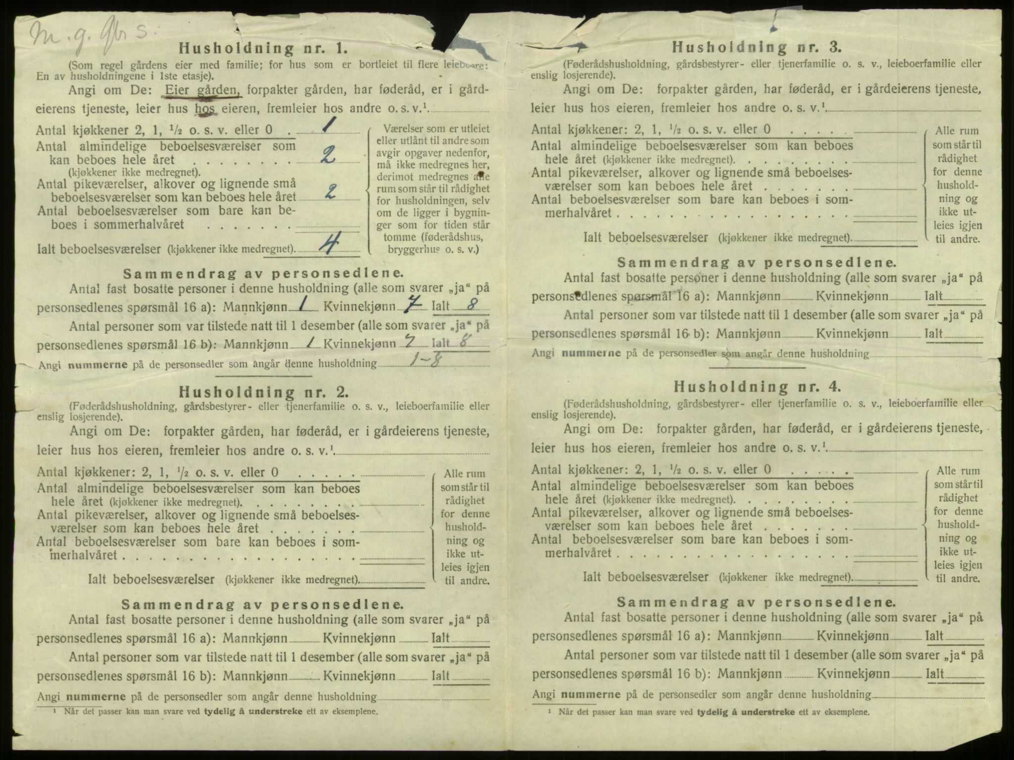 SAB, 1920 census for Lindås, 1920, p. 998