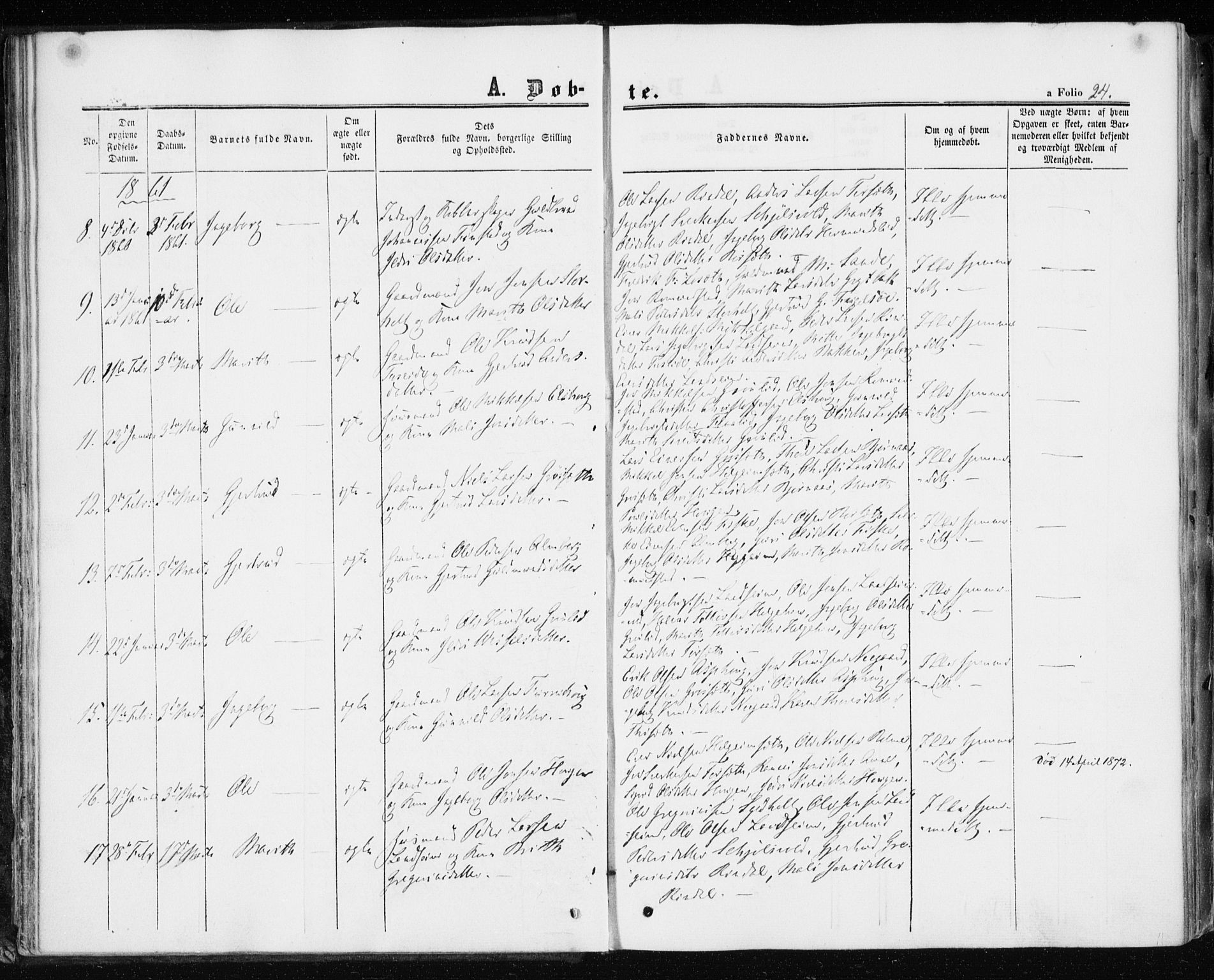 Ministerialprotokoller, klokkerbøker og fødselsregistre - Møre og Romsdal, AV/SAT-A-1454/598/L1067: Parish register (official) no. 598A01, 1858-1871, p. 24