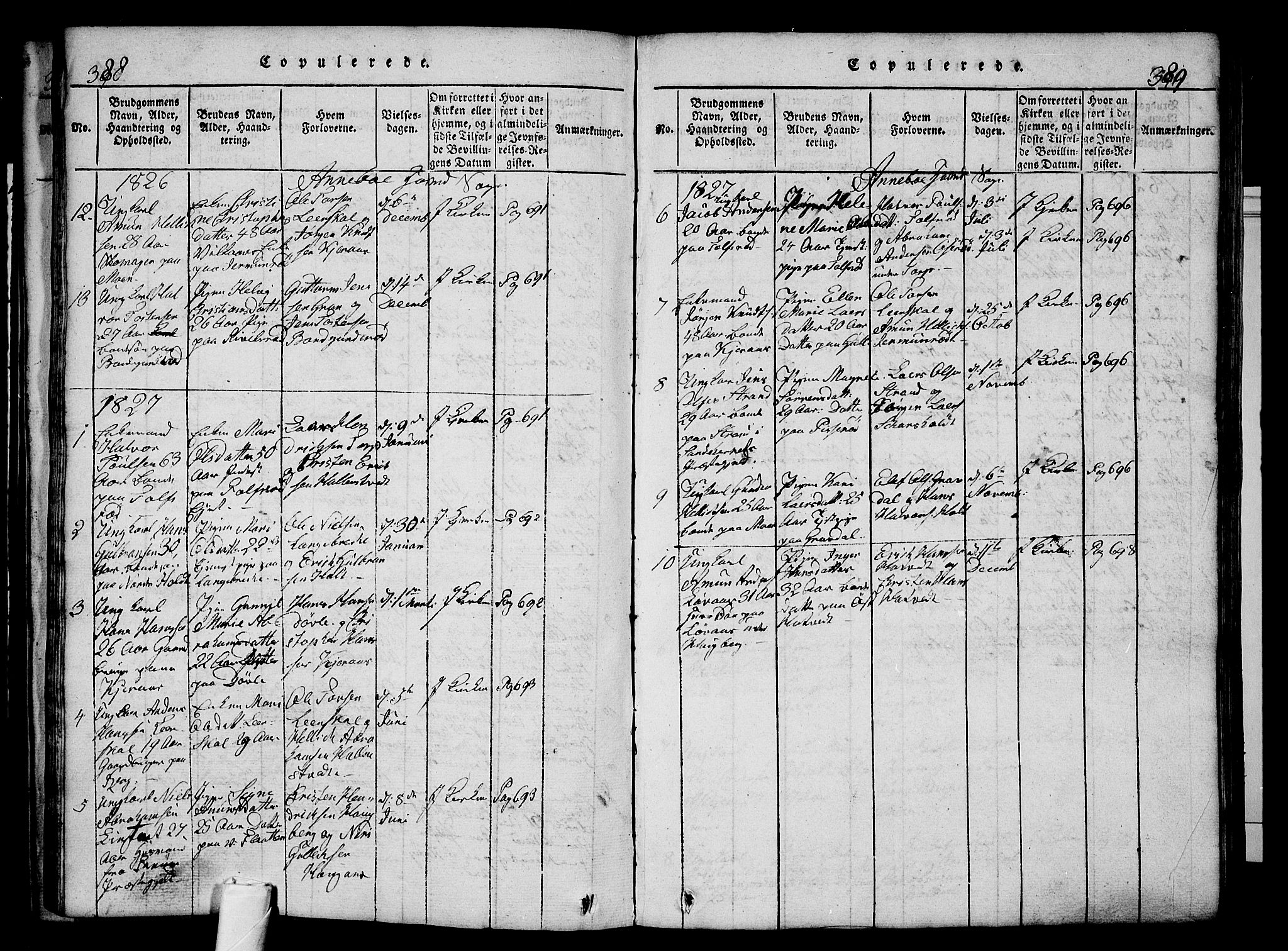 Andebu kirkebøker, AV/SAKO-A-336/G/Ga/L0002: Parish register (copy) no. I 2 /1, 1823-1832, p. 388-389