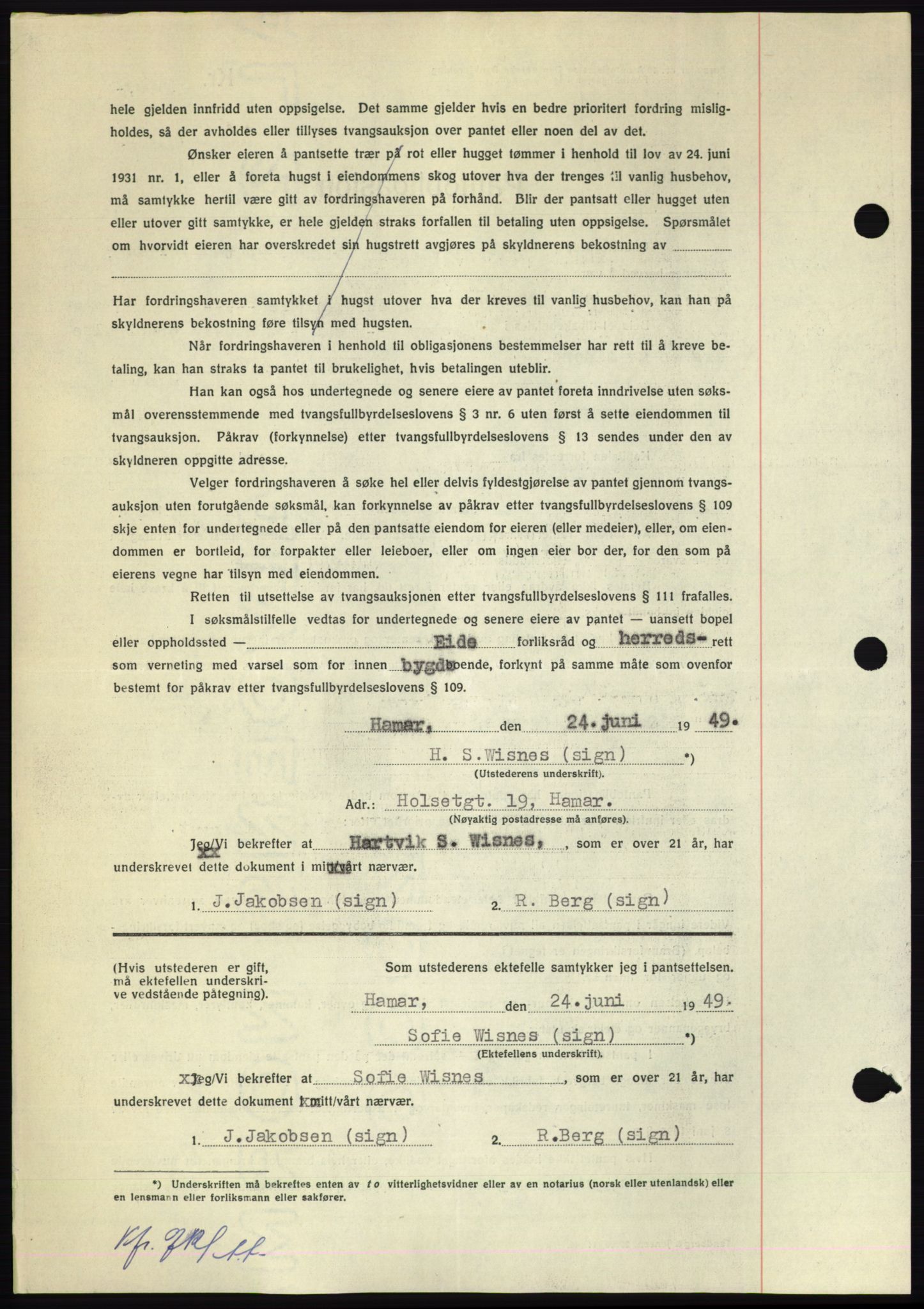 Nordmøre sorenskriveri, AV/SAT-A-4132/1/2/2Ca: Mortgage book no. B102, 1949-1949, Diary no: : 2081/1949