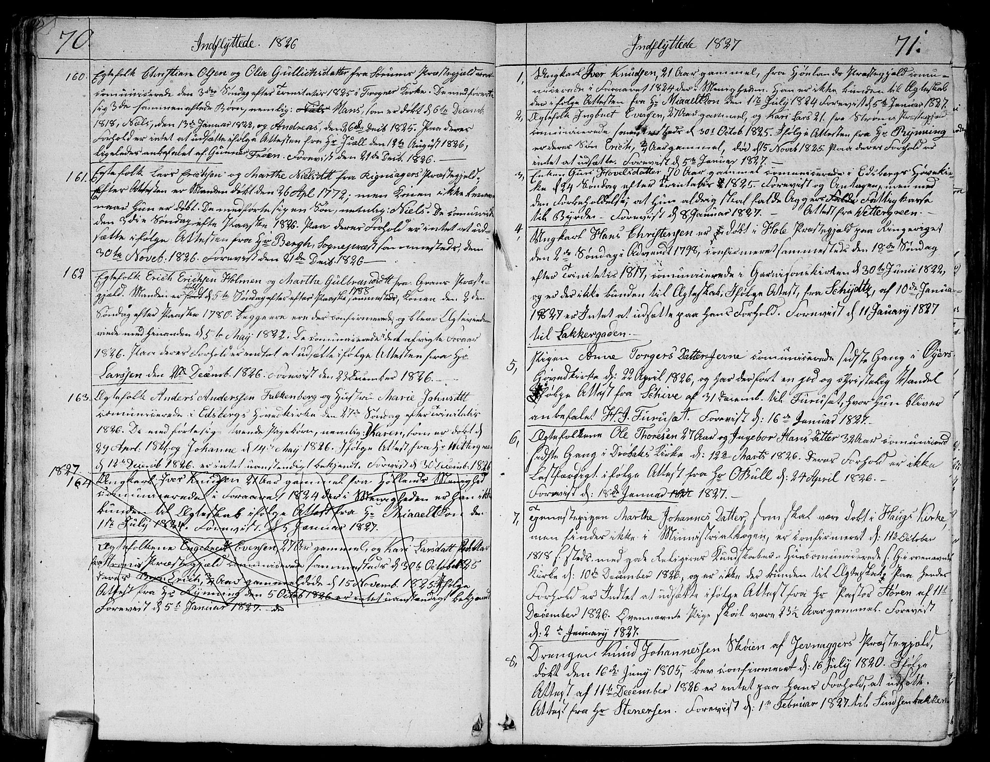 Aker prestekontor kirkebøker, SAO/A-10861/F/L0014b: Parish register (official) no. 14B, 1820-1834, p. 70-71